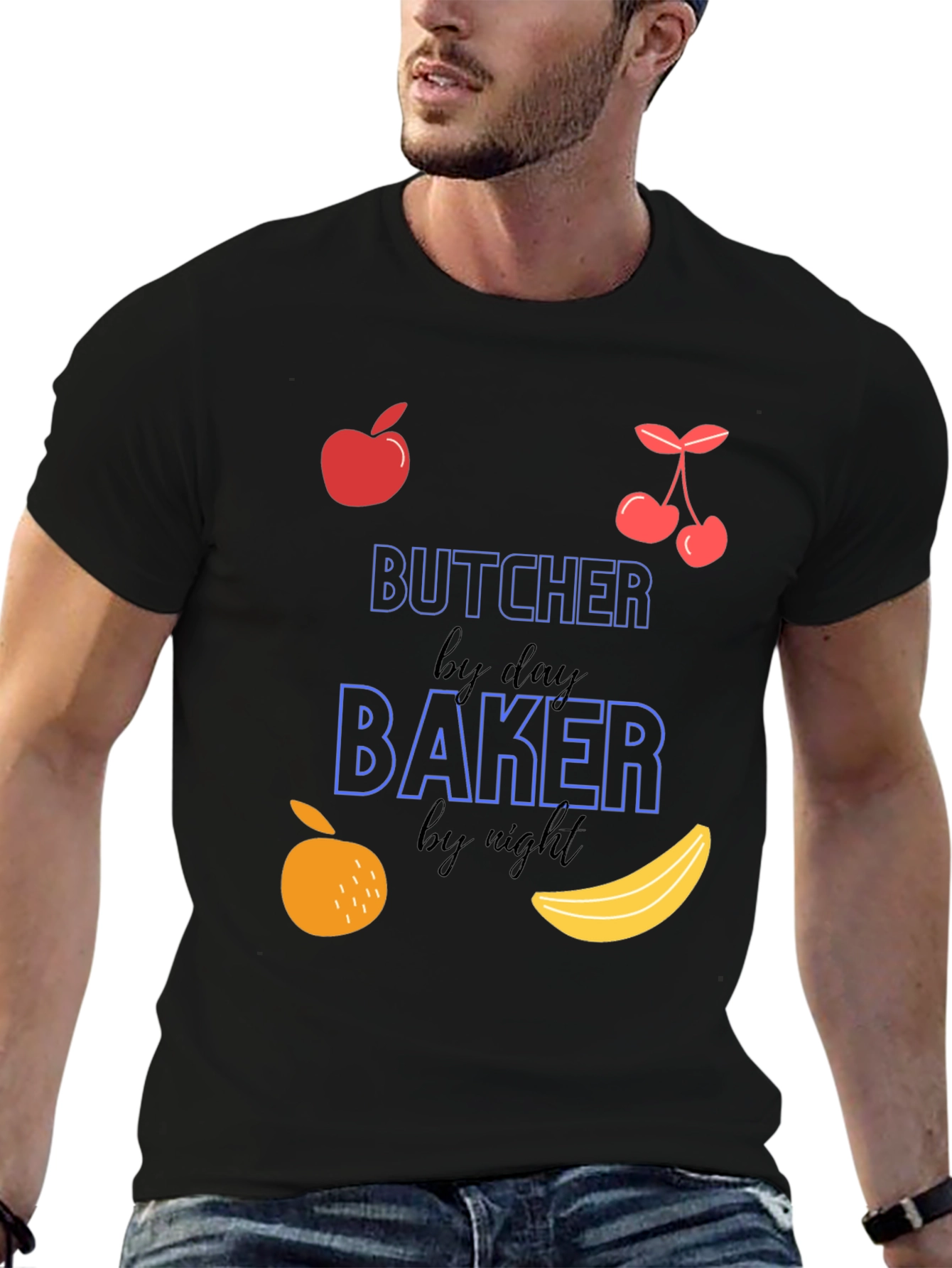 Butcher by Day Baker by Night Novelty T-Shirt