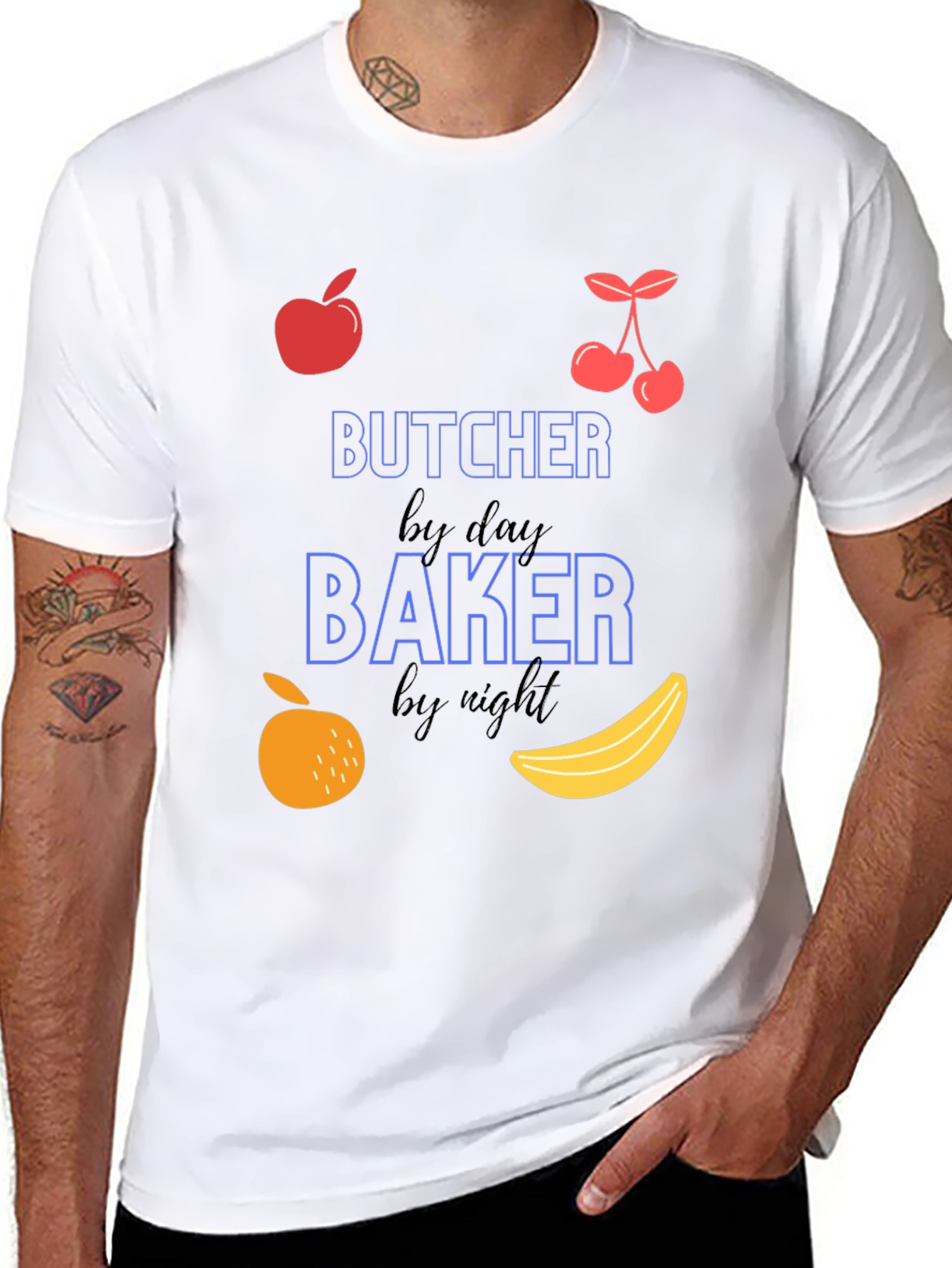 Butcher by Day Baker by Night Novelty T-Shirt