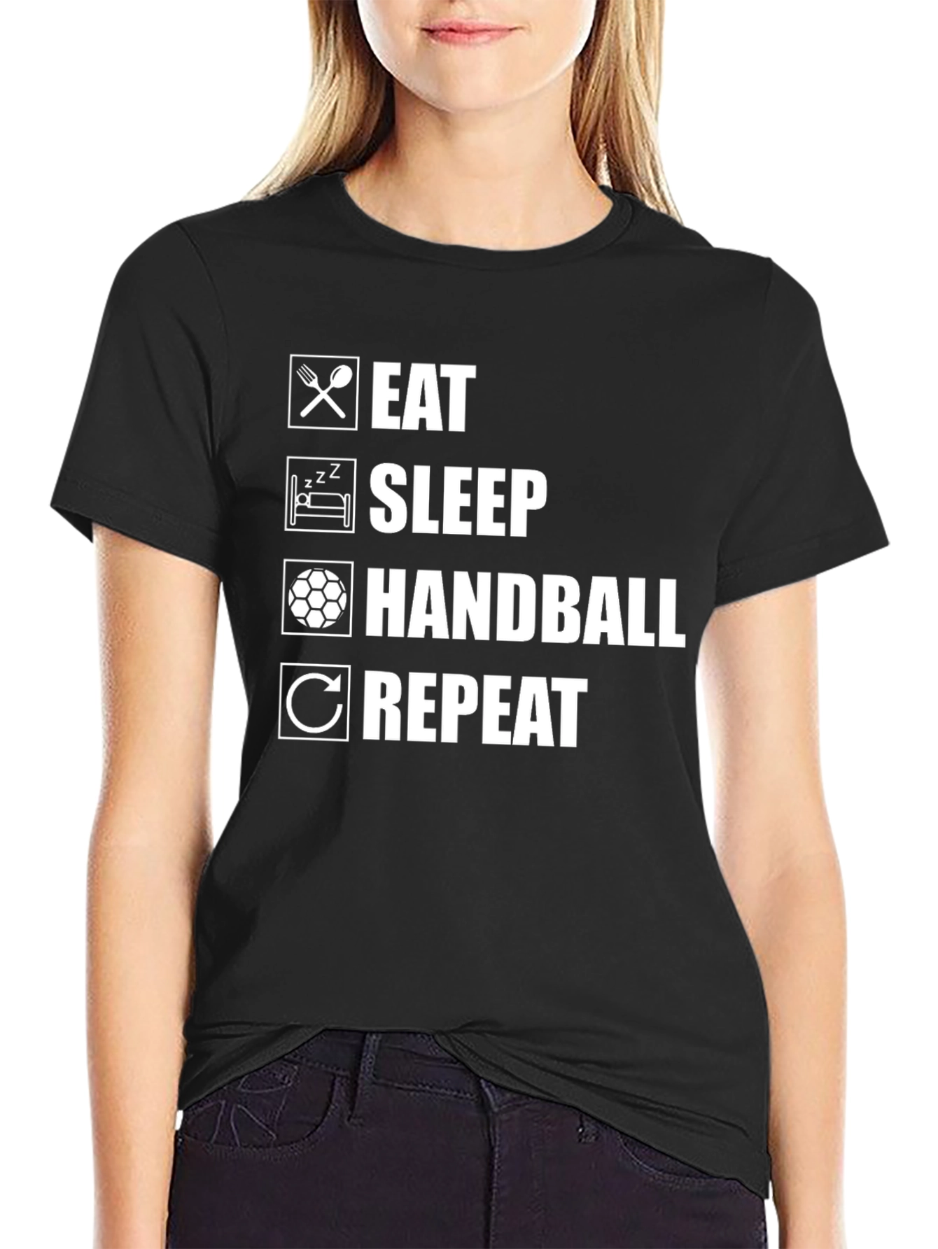 Eat Sleep Handball Repeat T-Shirt - Sport Tee