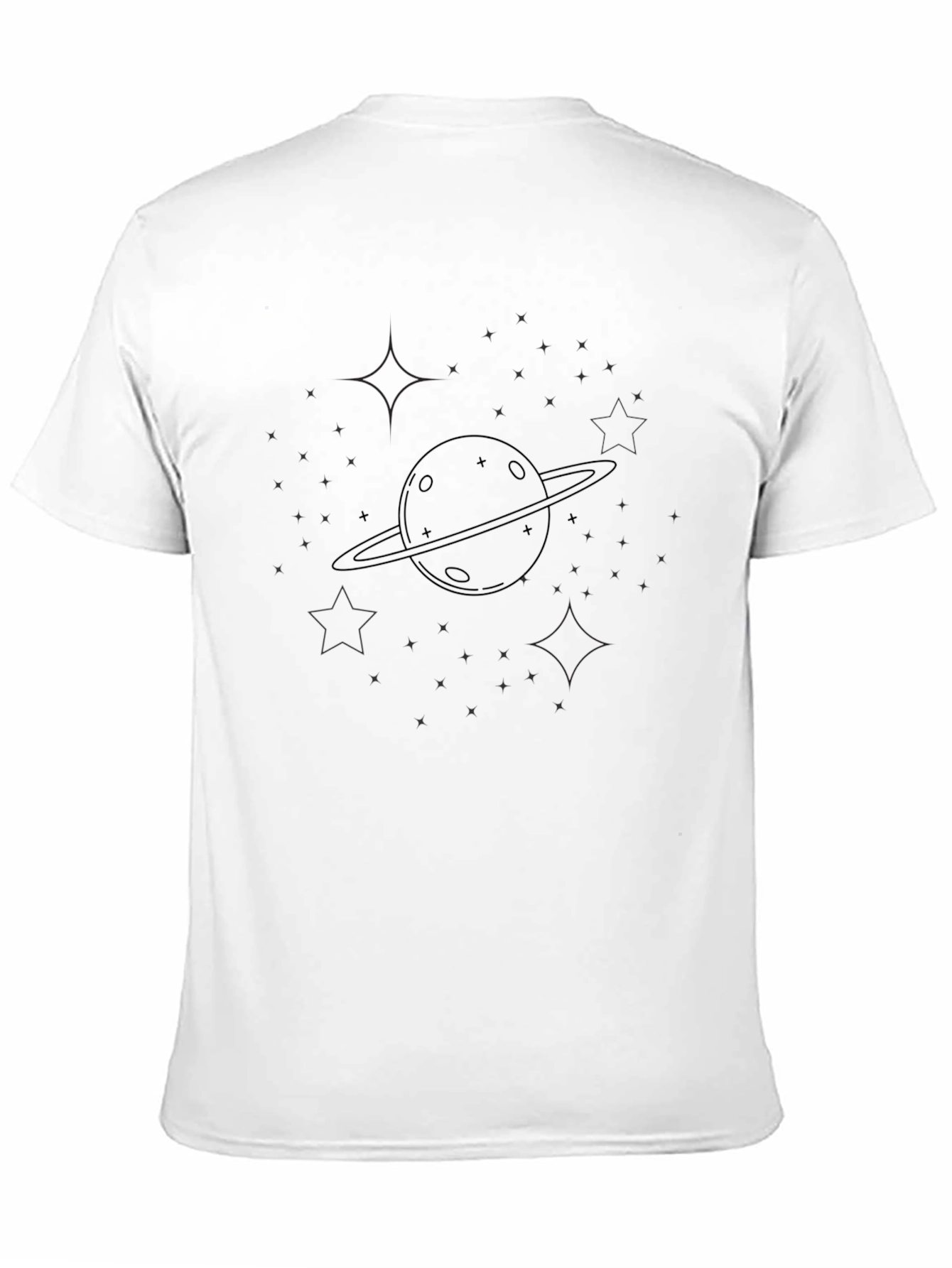 Saturn Graphic Black T-Shirt - Casual Space Tee