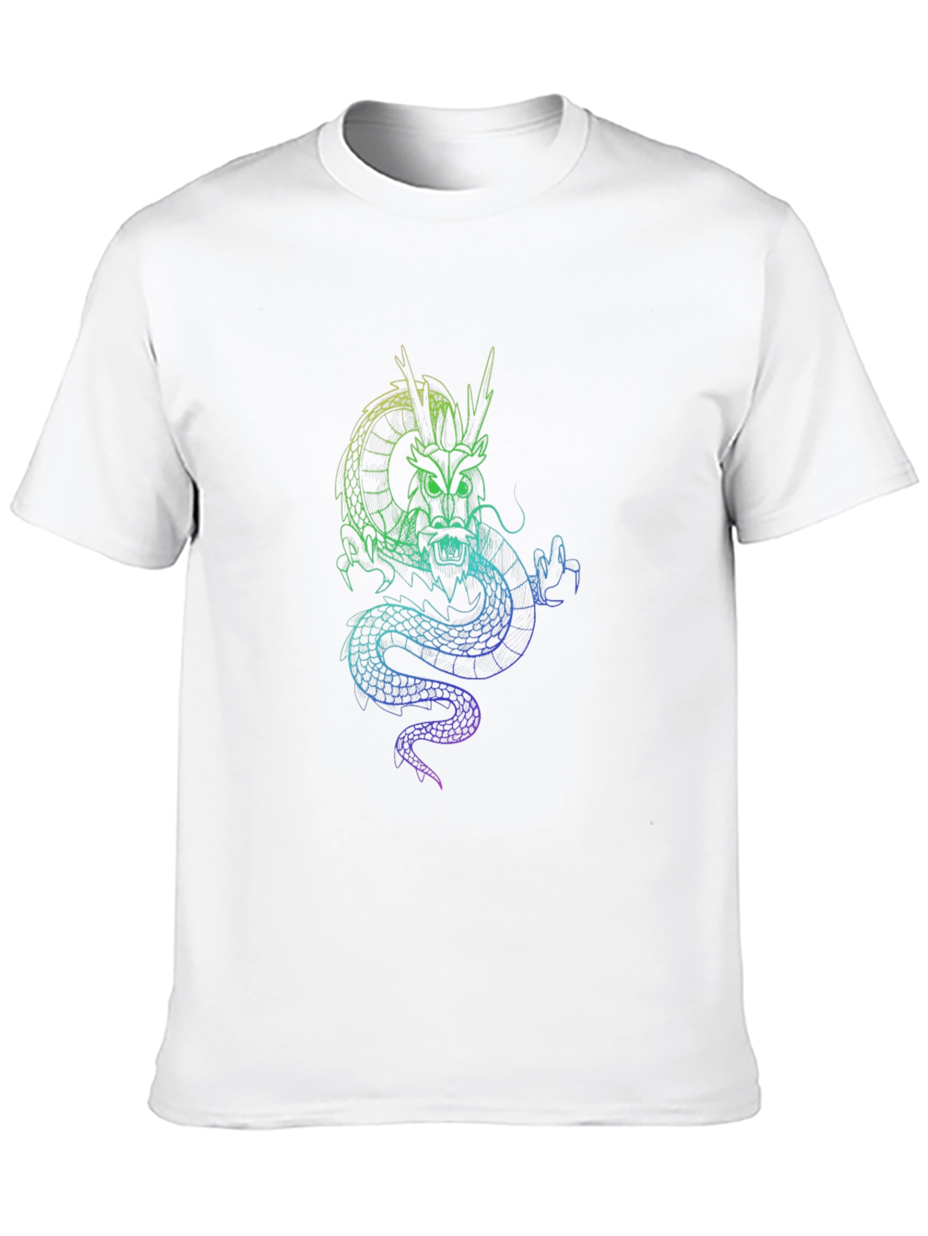 Dragon Graphic Black T-Shirt - Unique Neon Design