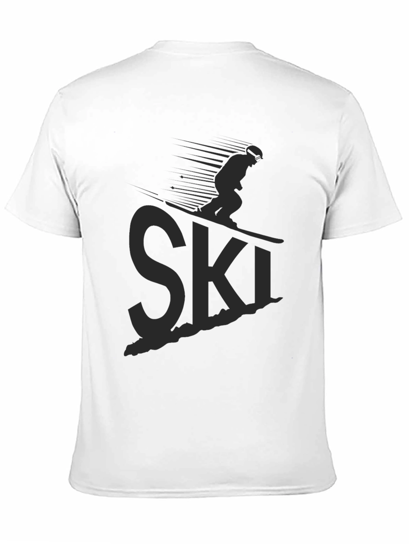 Mens Black Ski Graphic T-Shirt