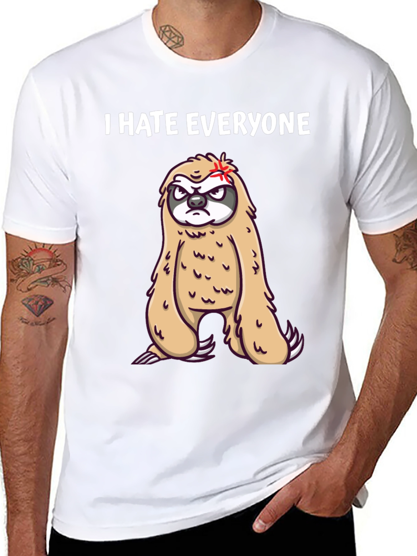 I Hate Everyone Sloth T-Shirt - Funny Graphic Tee