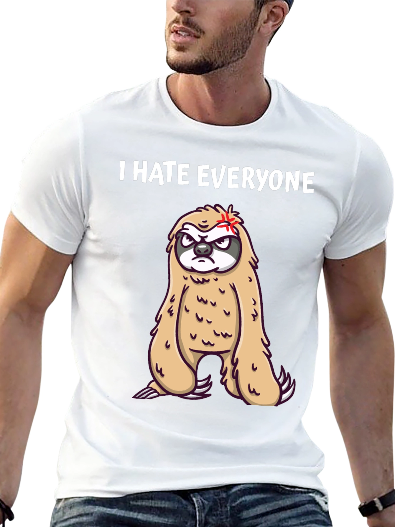 I Hate Everyone Sloth T-Shirt - Funny Graphic Tee