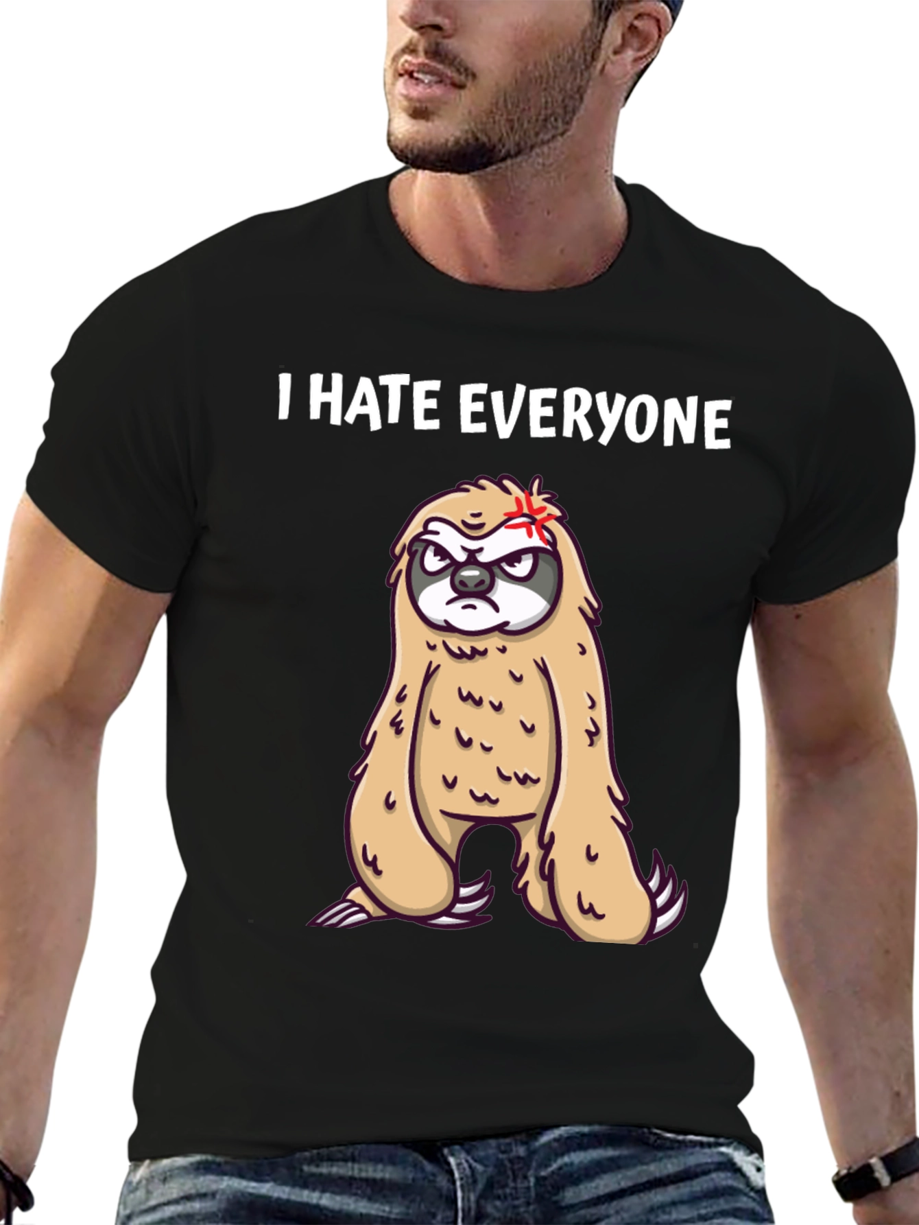 I Hate Everyone Sloth T-Shirt - Funny Graphic Tee