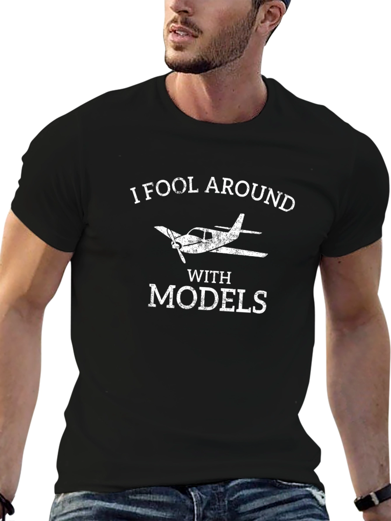 I Fool Around With Models Airplane Graphic T-Shirt