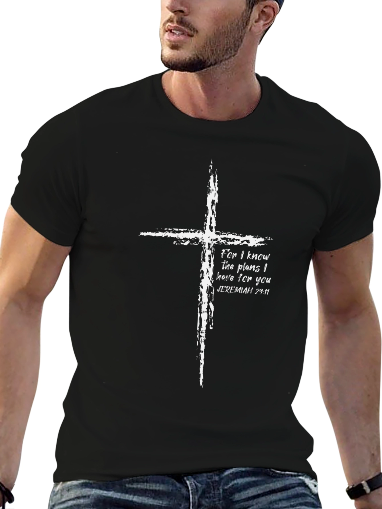 Faith-Inspired Cross Graphic Tee - Jeremiah 29:11