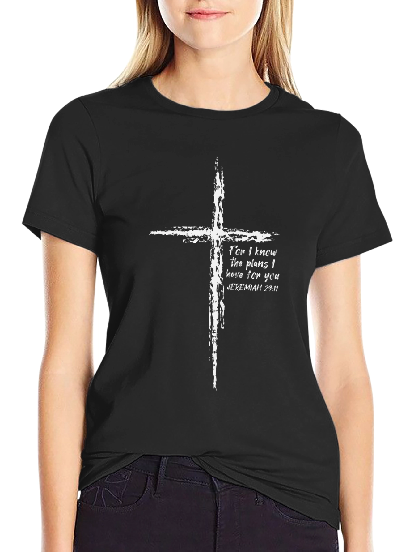 Faith-Inspired Cross Graphic Tee - Jeremiah 29:11