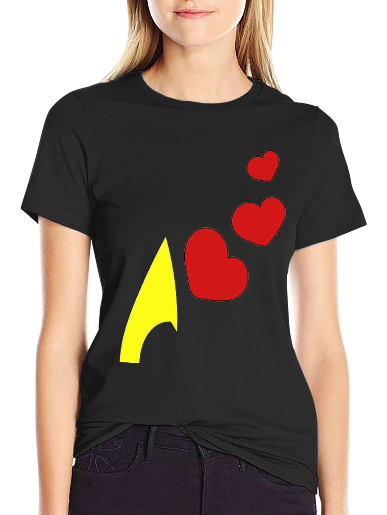 Heart Arrow Graphic Tee - Black Casual Shirt