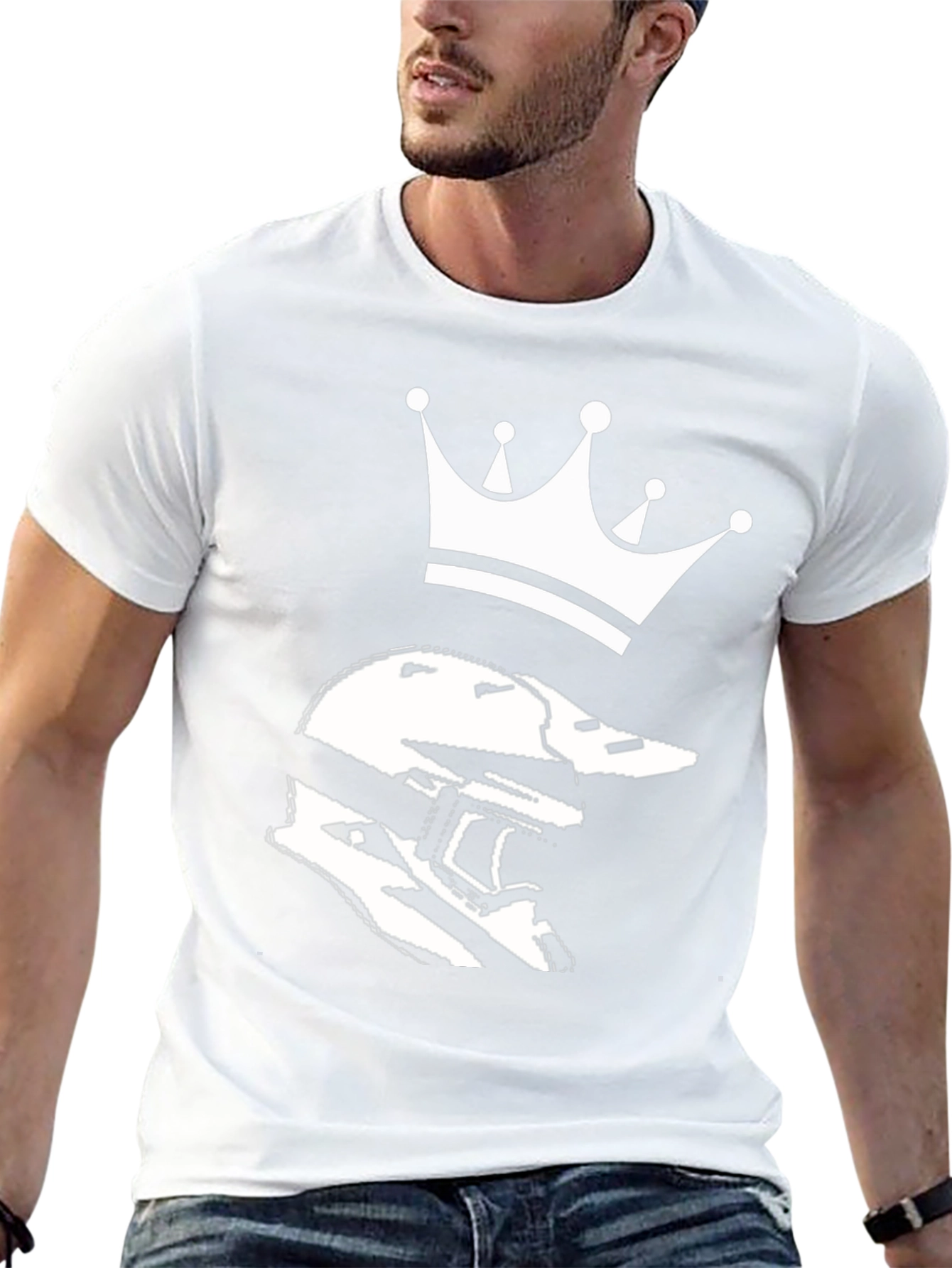 Helmet King Graphic Tee - Black Cotton Blend T-Shirt