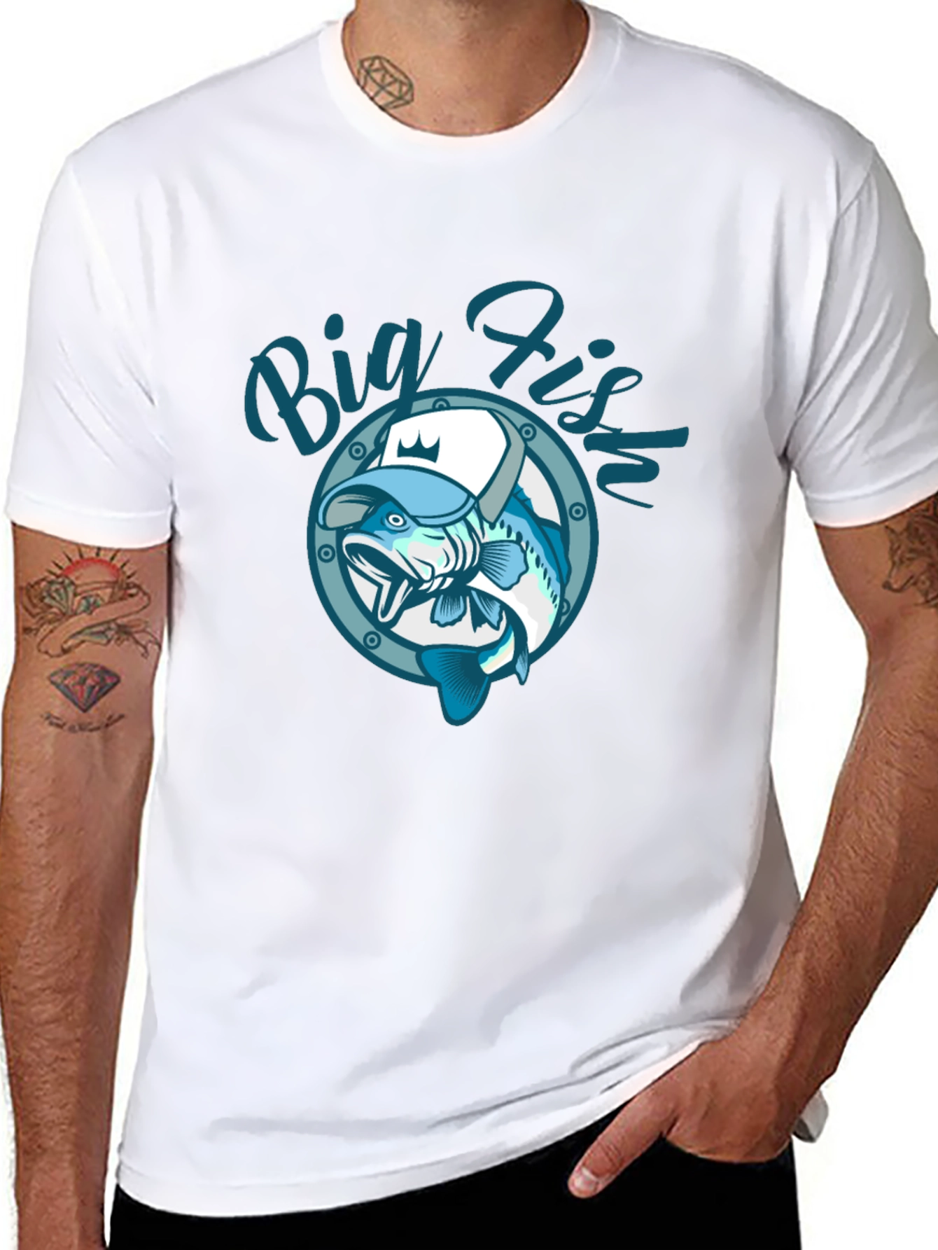 Big Fish Graphic T-Shirt Fishing Tee