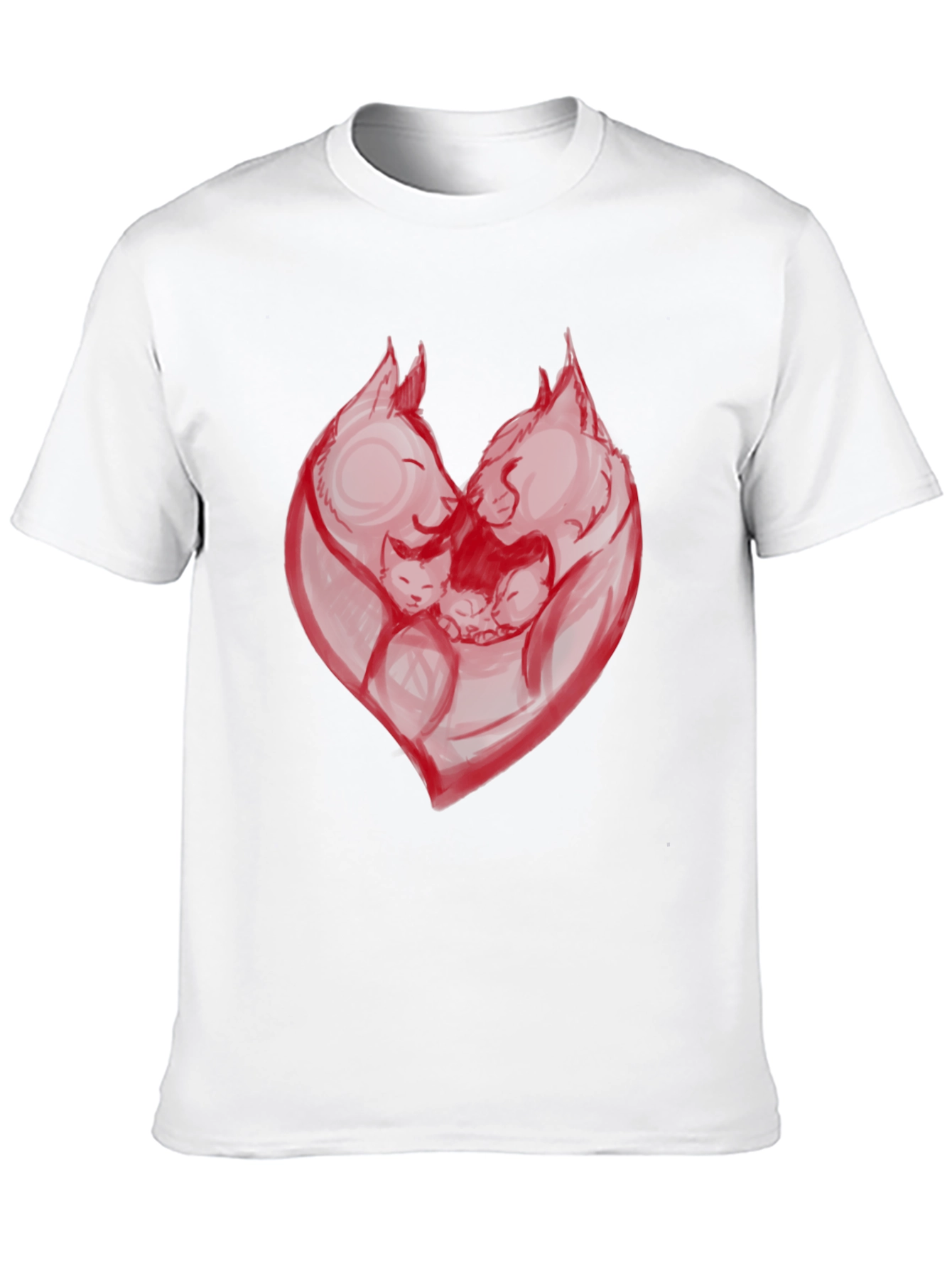 Red Heart Graphic Black T-Shirt