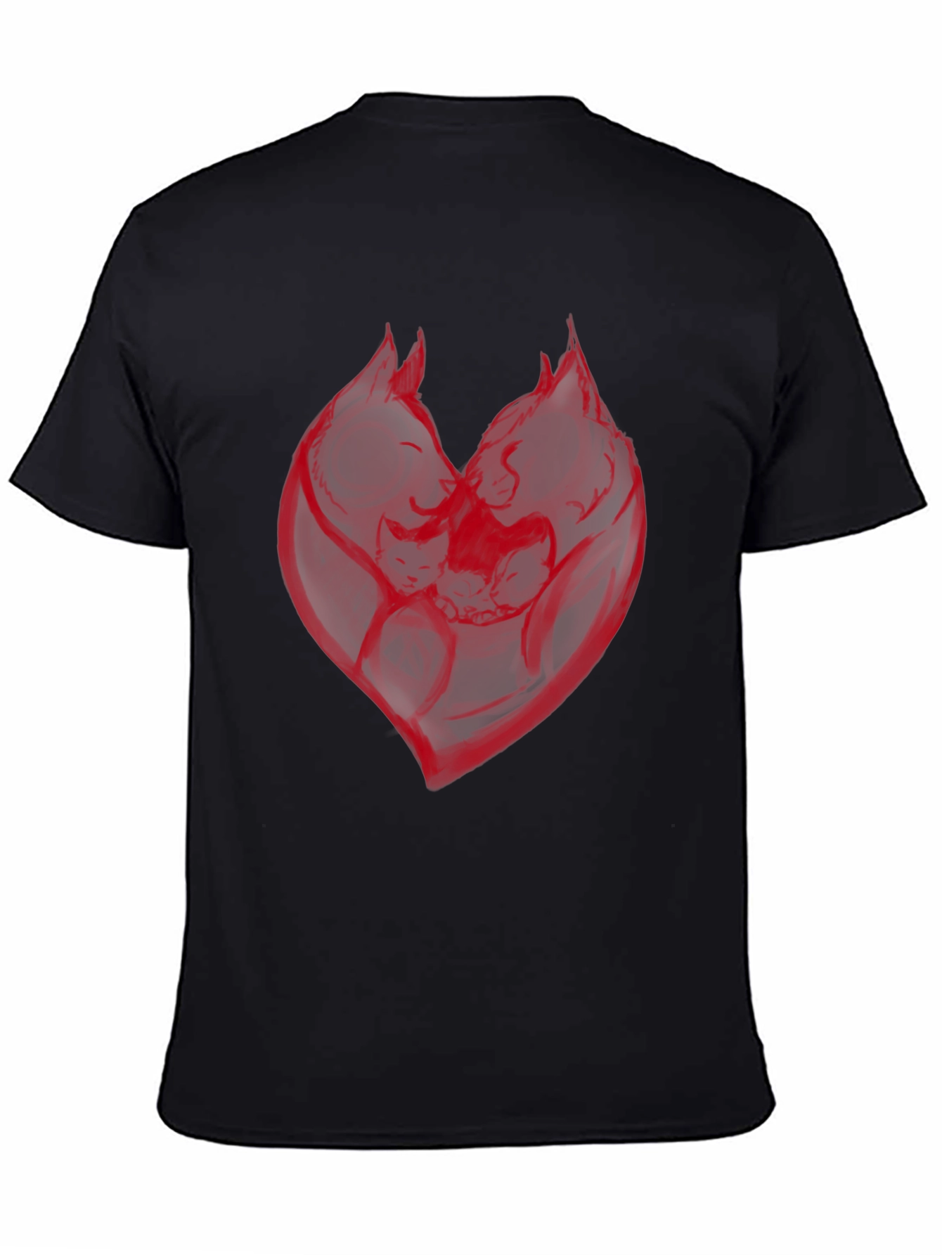 Red Heart Graphic Black T-Shirt