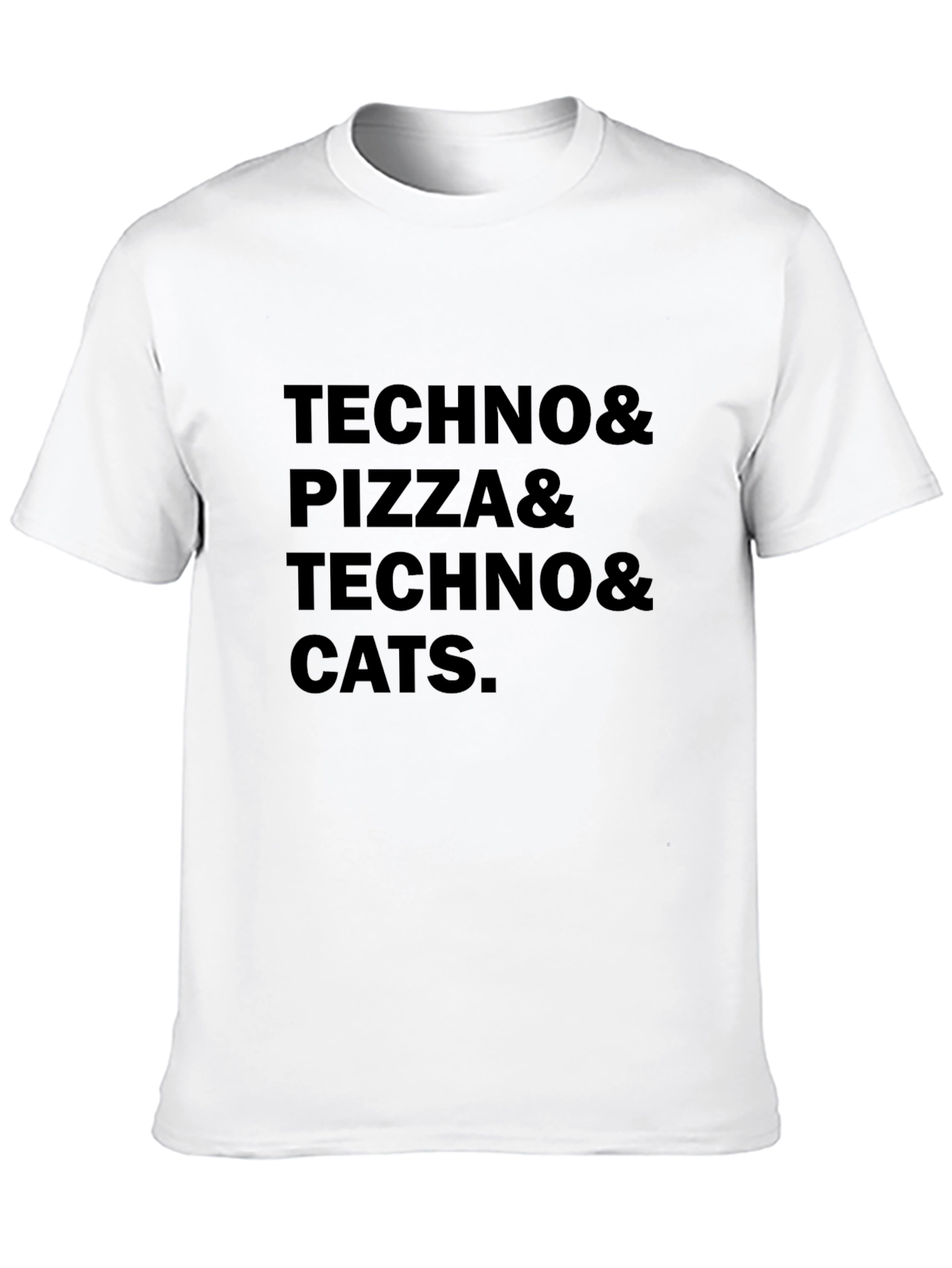 Techno Pizza Cats Graphic Tee - Black