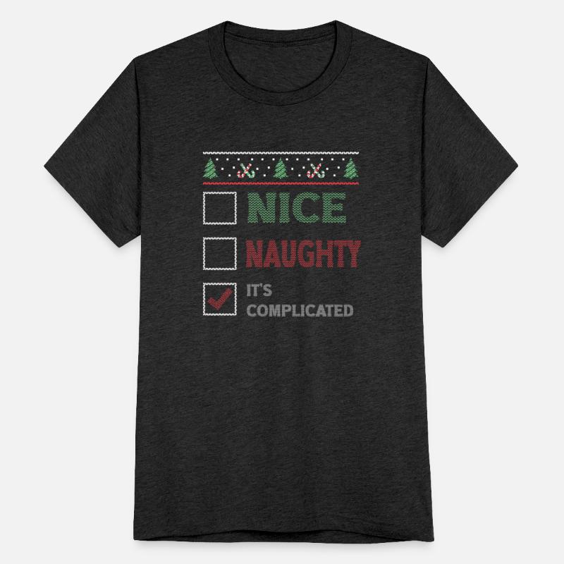 Nice Naughty It's Complicated Christmas List Santa