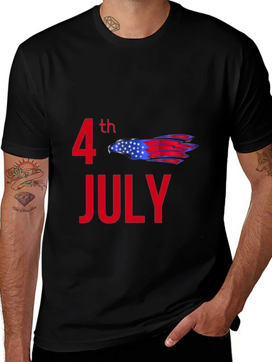Patriotic 4th of July Graphic Tee - Mens Black T-Shirt
