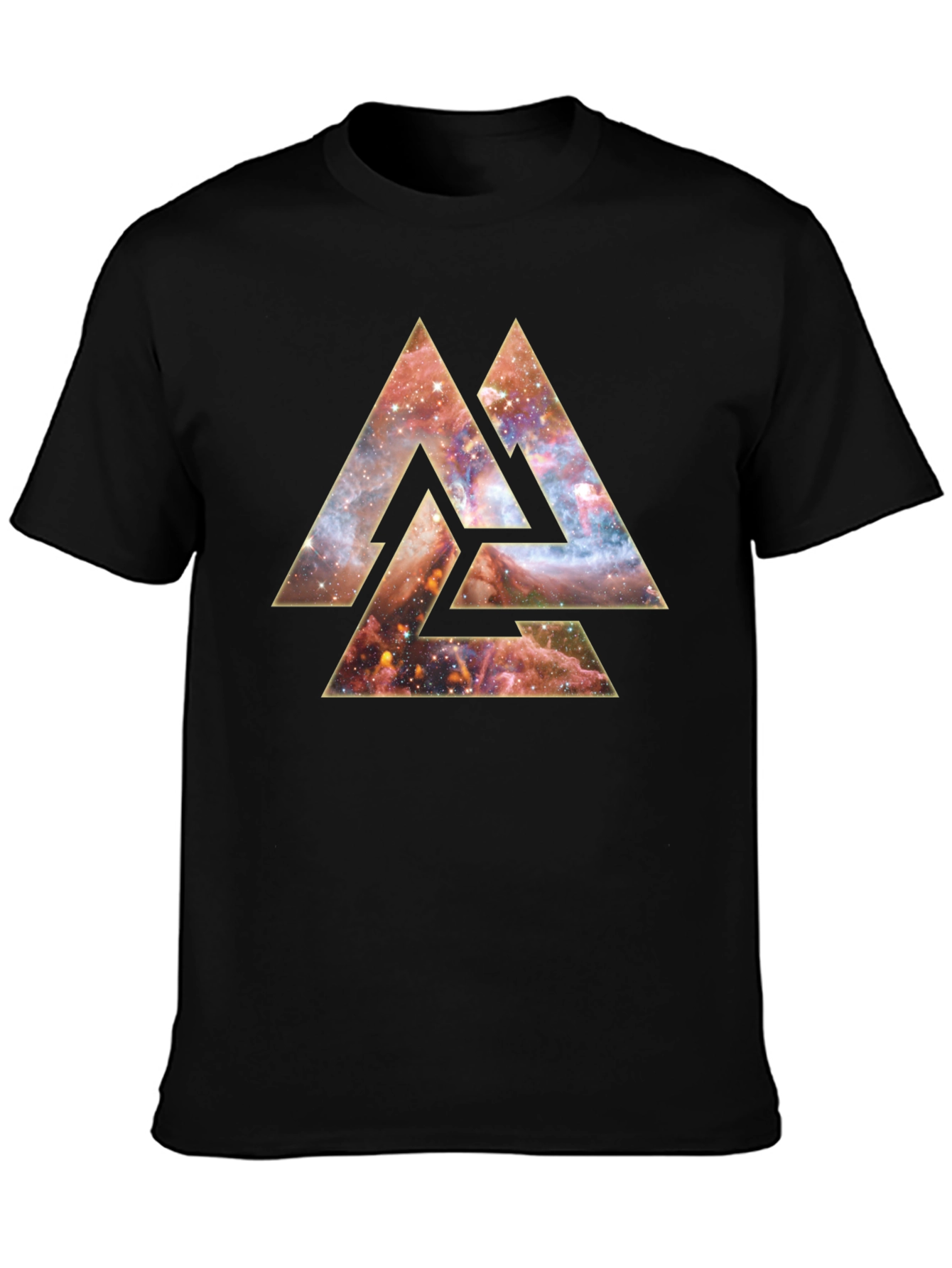Cosmic Valknut T-Shirt - Norse Pagan Symbol