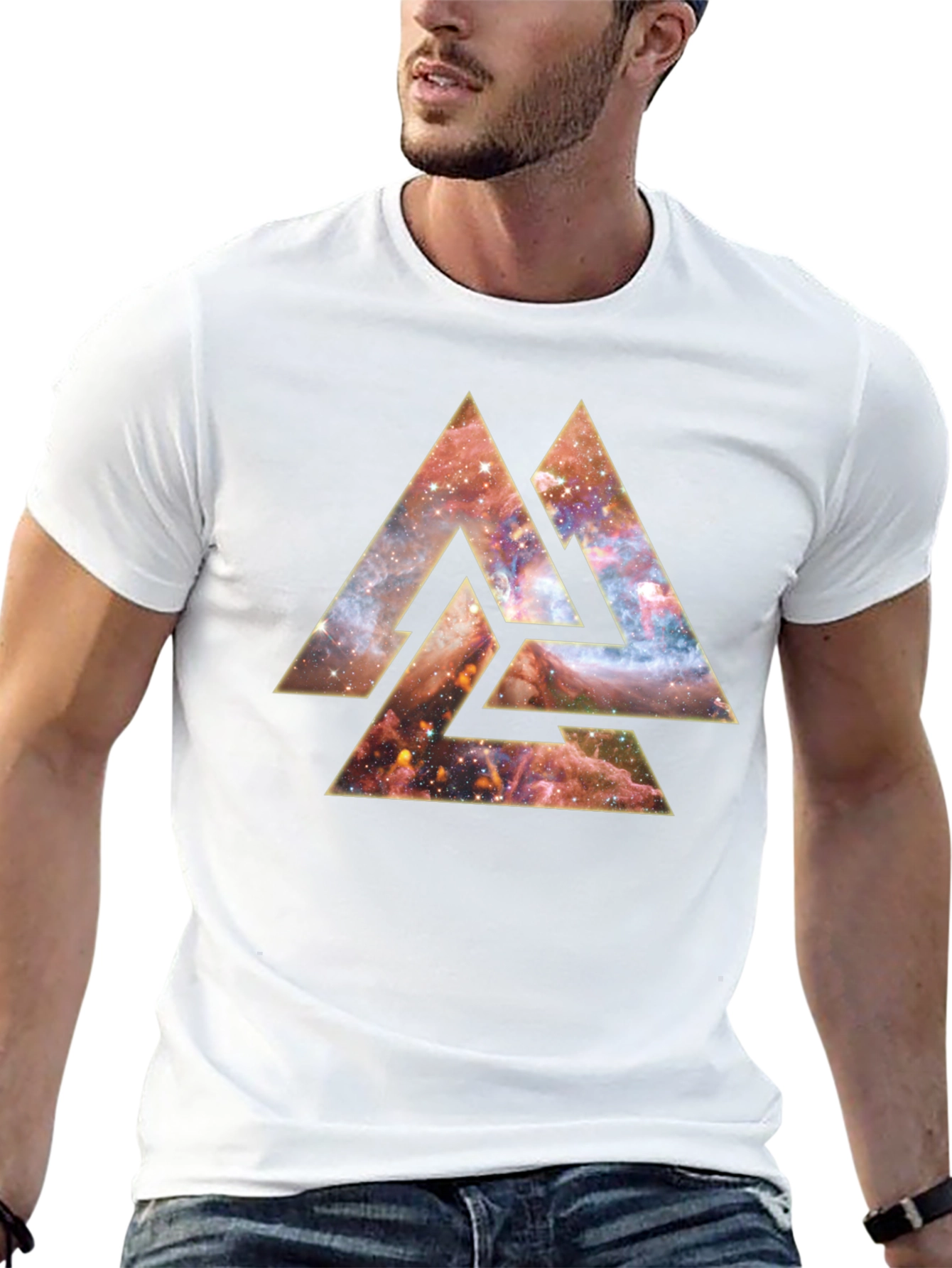 Cosmic Valknut T-Shirt - Norse Pagan Symbol