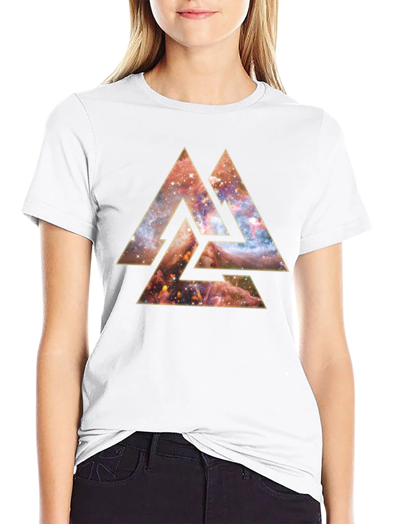 Cosmic Valknut T-Shirt - Norse Pagan Symbol