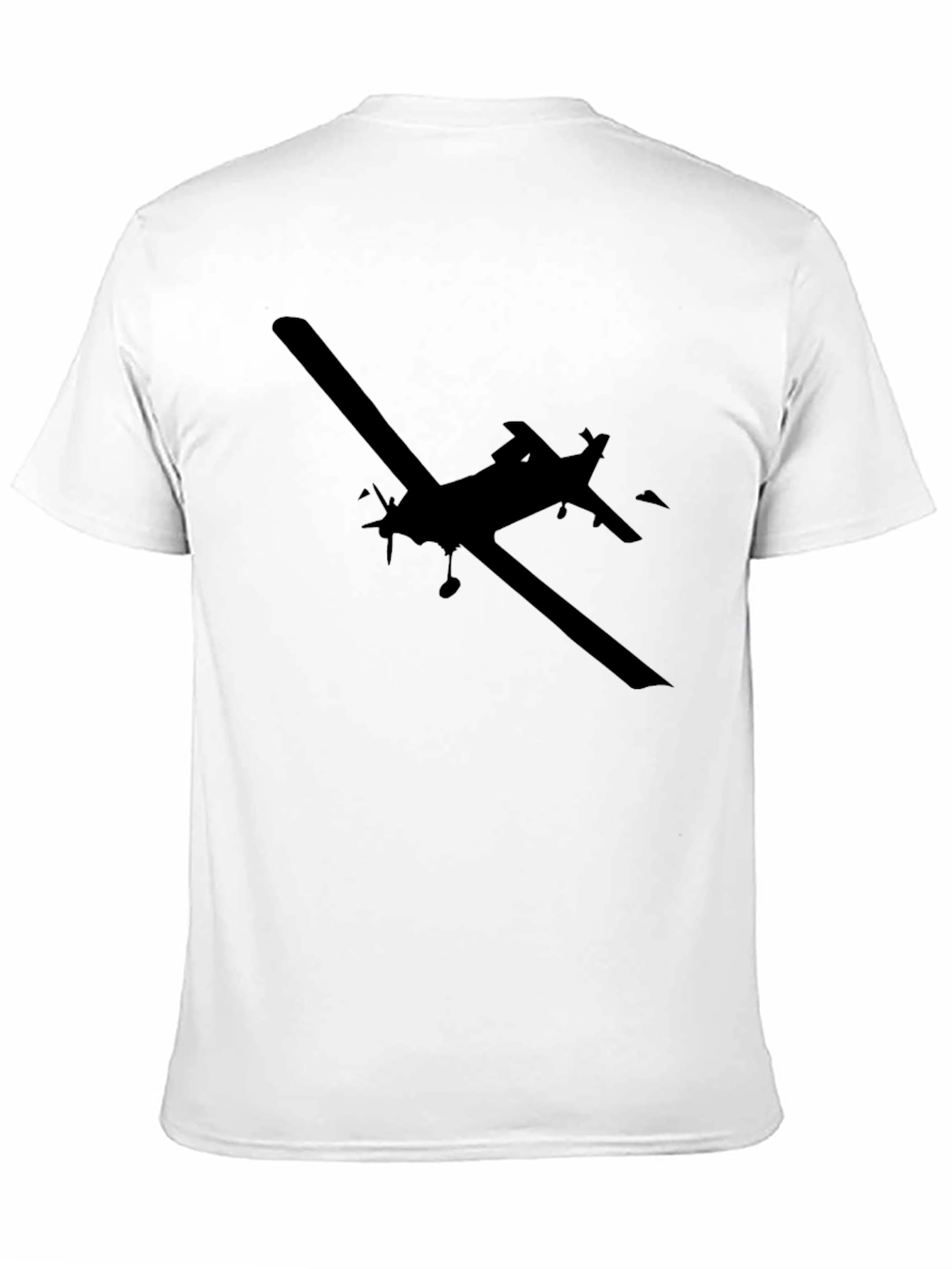 Airplane Silhouette T-Shirt - Black Cotton Tee