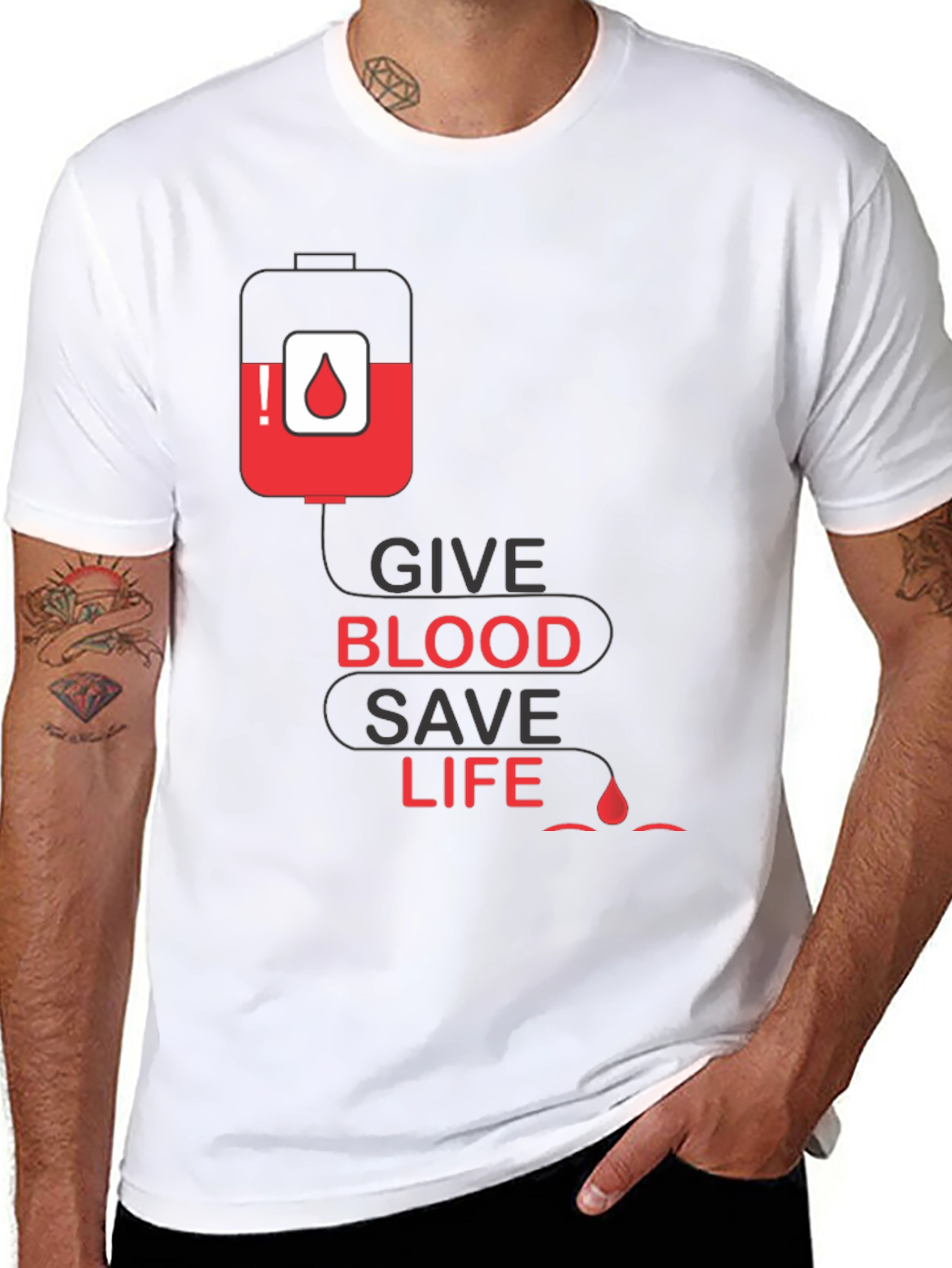 Give Blood Save Life Graphic T-Shirt