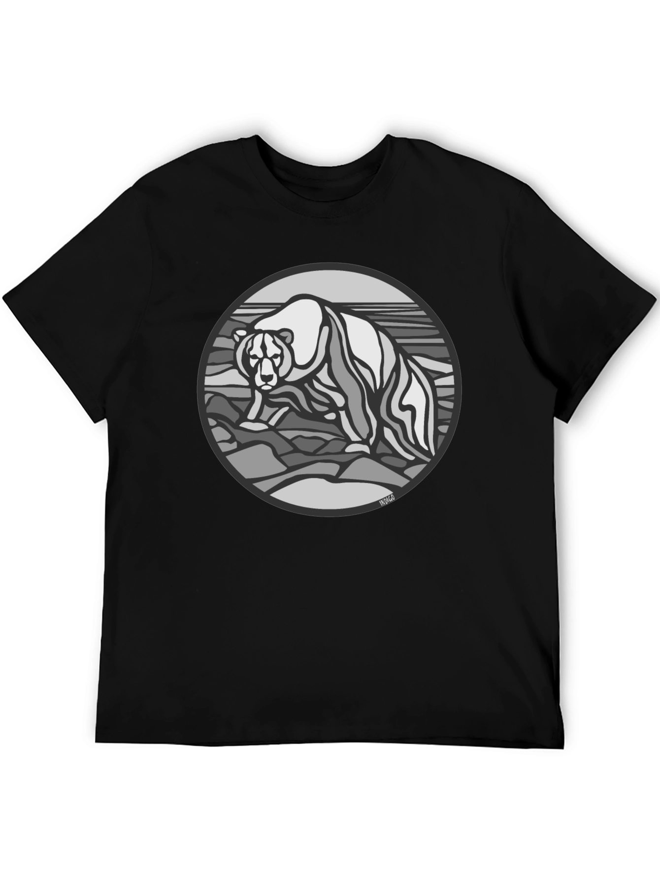 Bear Graphic T-Shirt - Black Cotton Tee