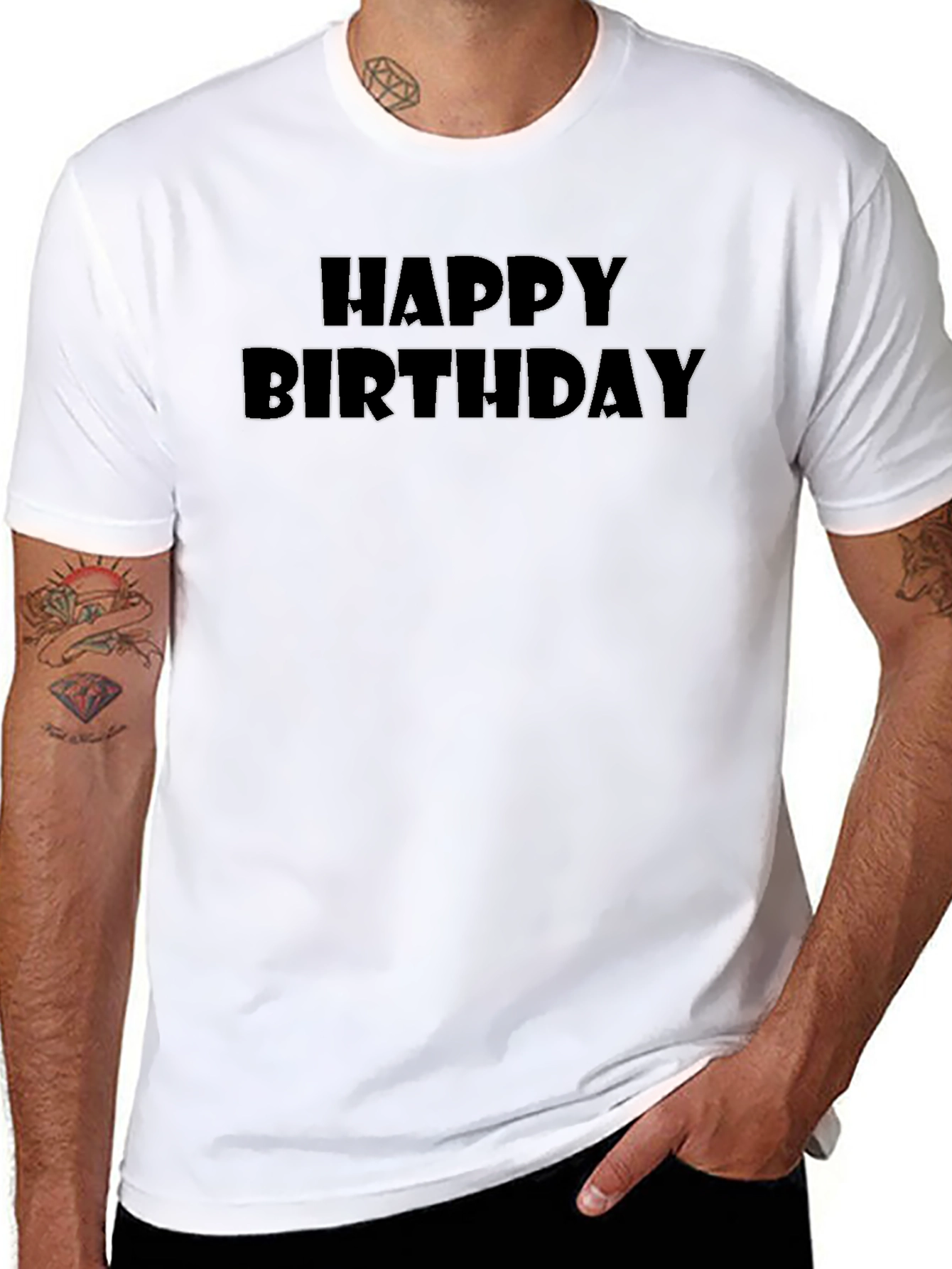 Happy Birthday Black Graphic Tee