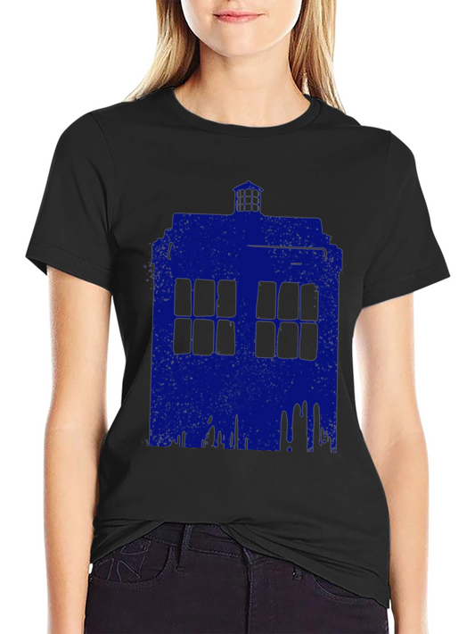 Blue Tardis Graphic Tee - Sci-Fi Fan Apparel