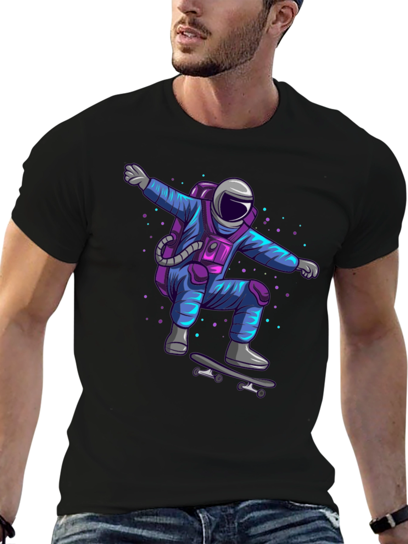 Skateboarding Astronaut Graphic Tee
