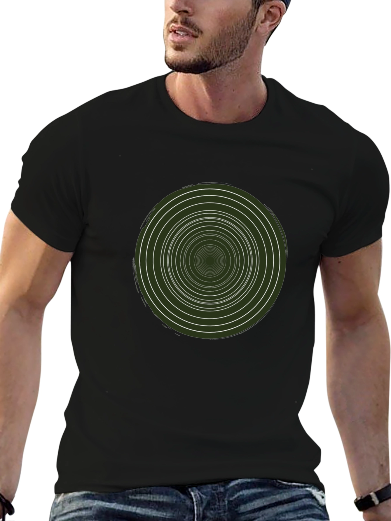 Hypnotic Circle Graphic Tee - Modern Style