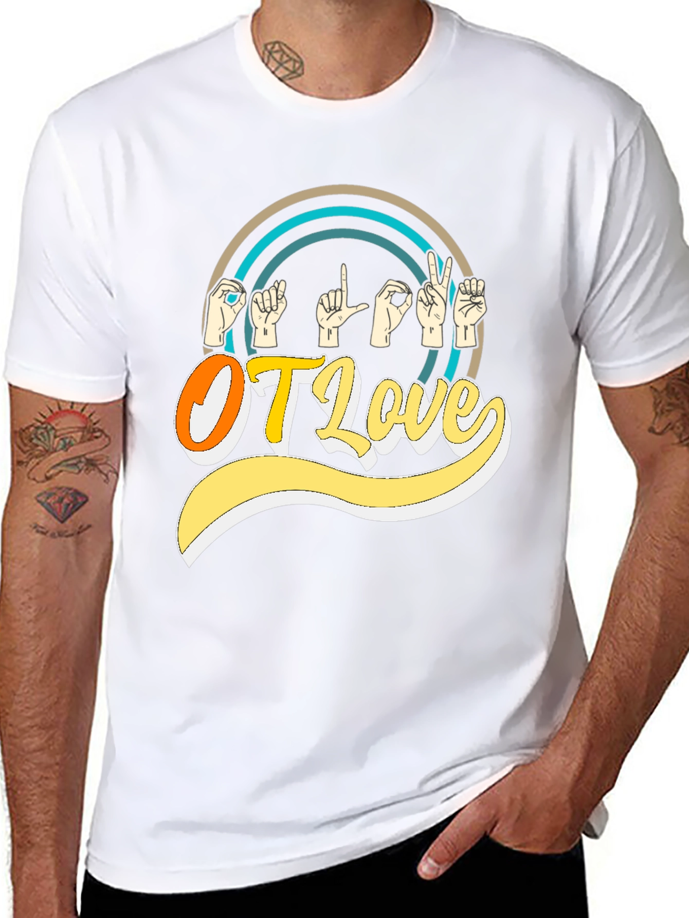 OT Love Sign Language Graphic T-Shirt