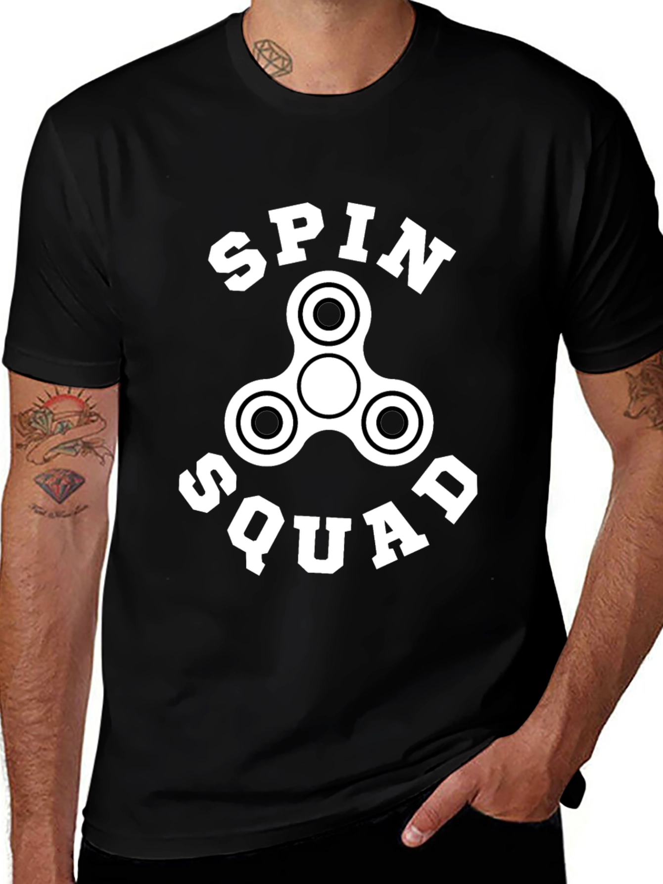 Spin Squad Fidget Spinner Graphic Tee - Black