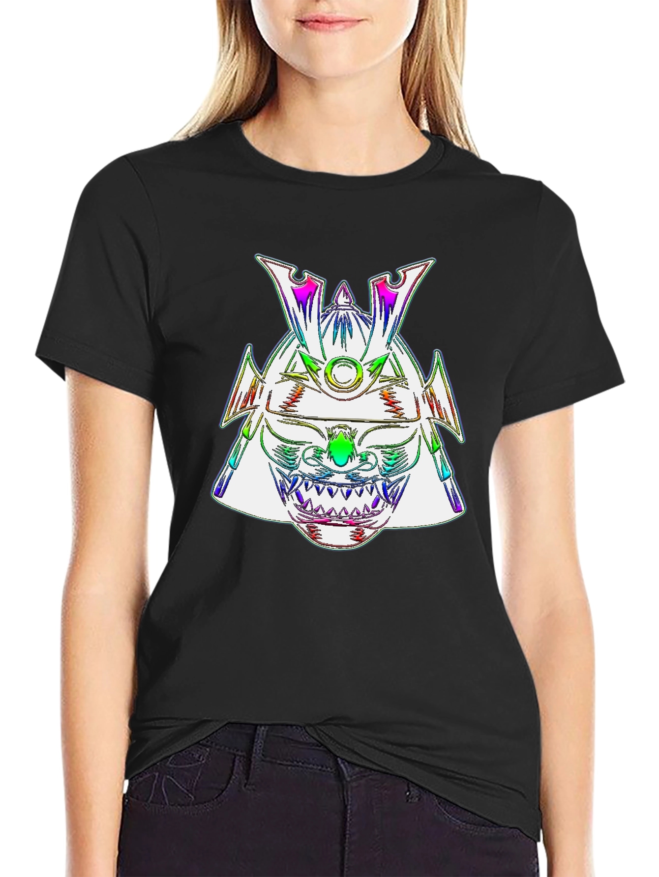 Rainbow Samurai Helmet Graphic Tee - Mens Black T-Shirt