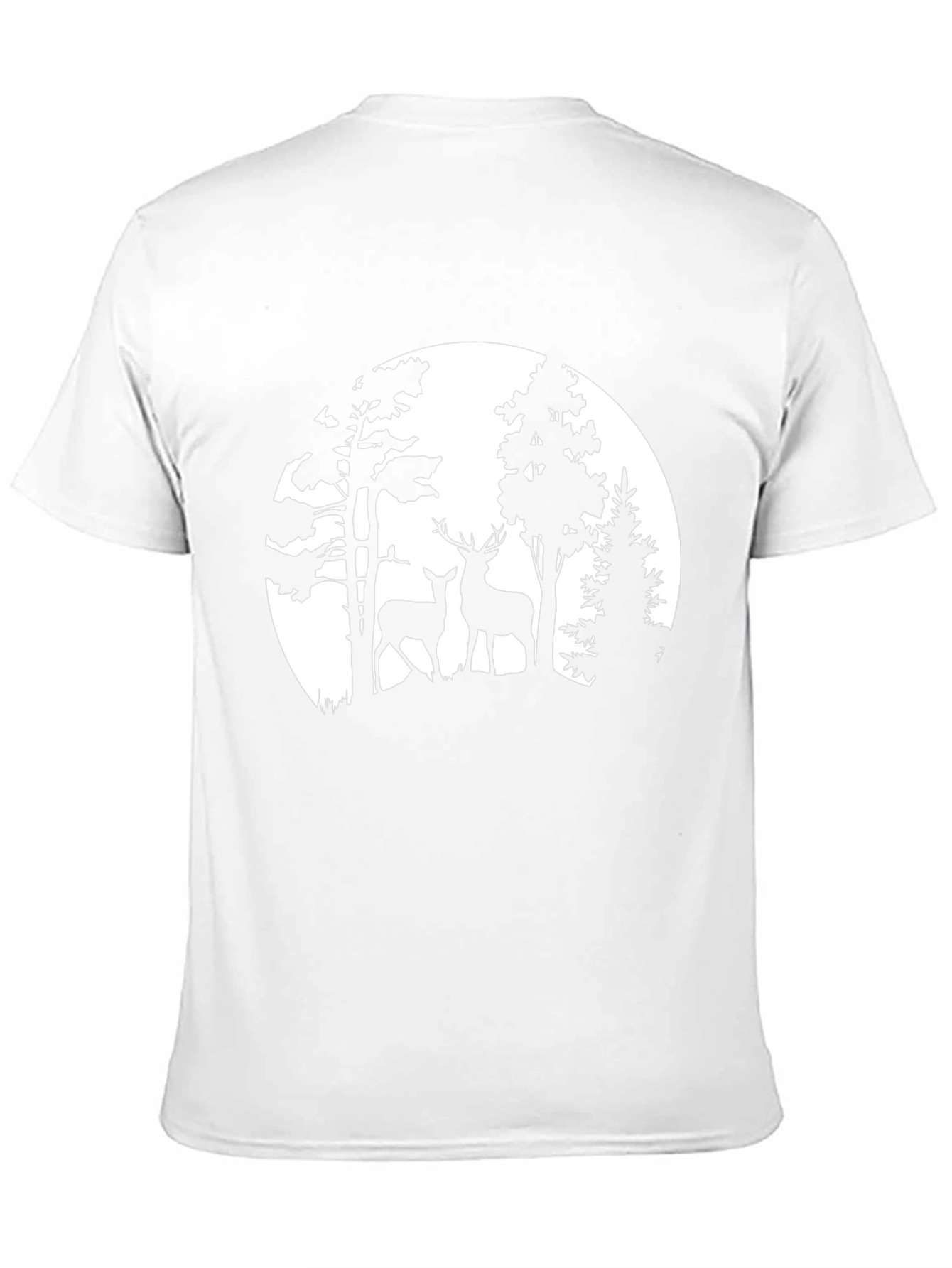 Deer in Forest Silhouette Graphic Tee
