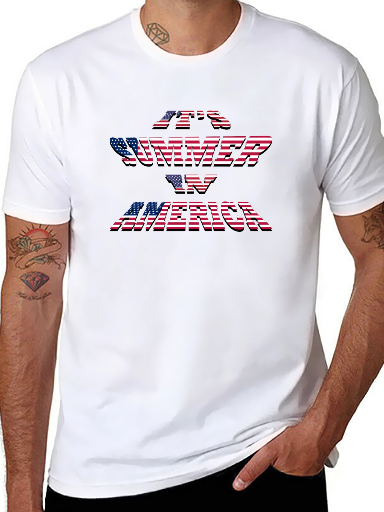Its Summer in America Black T-Shirt