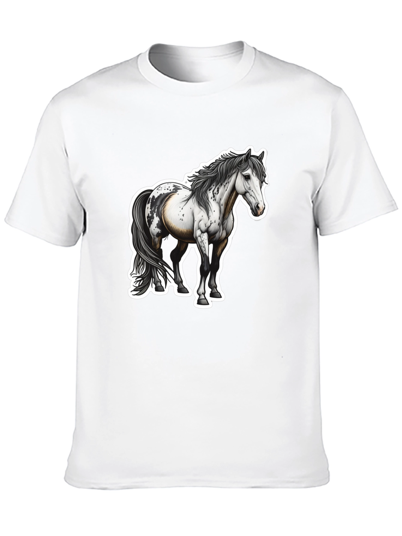 Horse Graphic Black Tee for Men