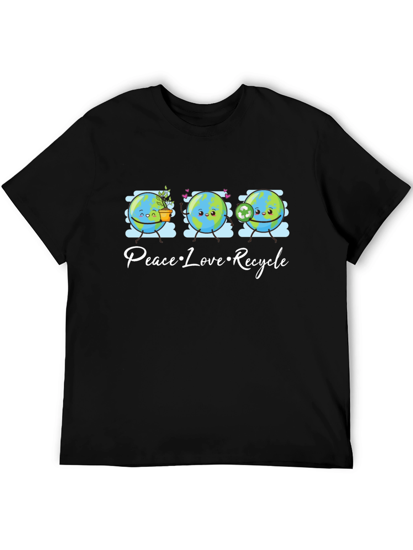 Peace Love Recycle T-Shirt Earth Day Graphic Tee