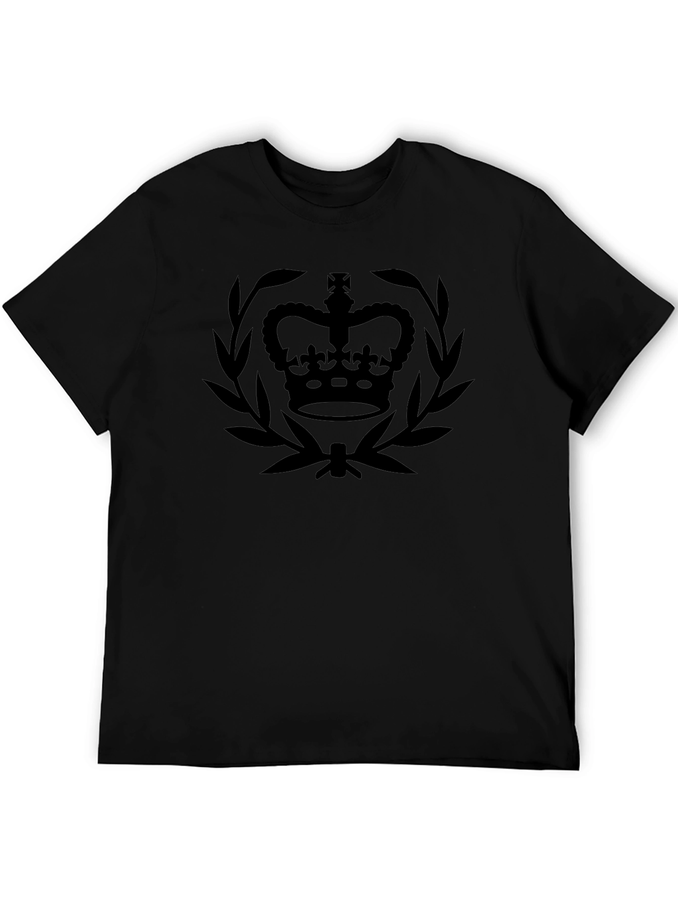 Regal Crown Tee - Classic Black Graphic T-Shirt