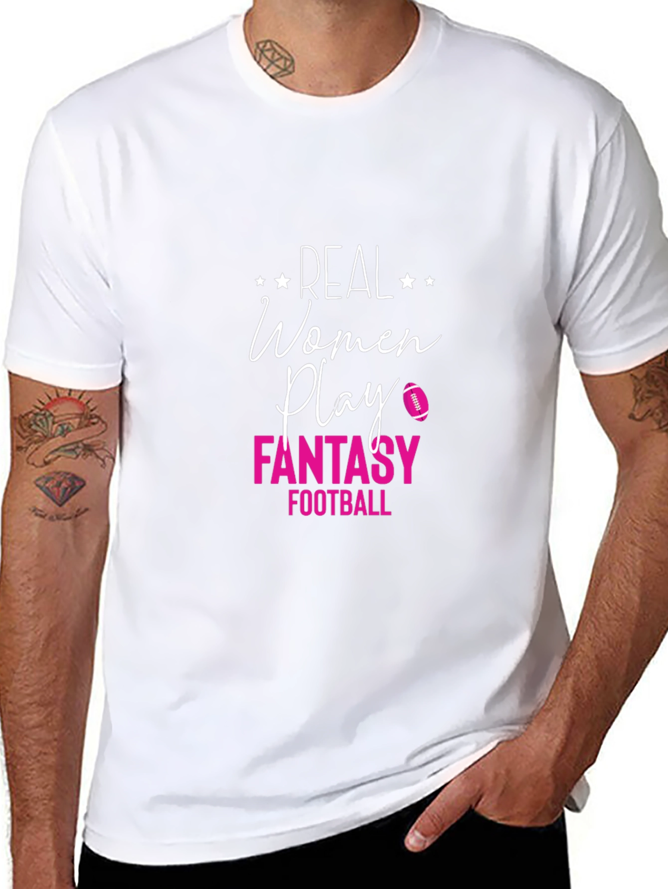 Real Women Play Fantasy Football Graphic Tee