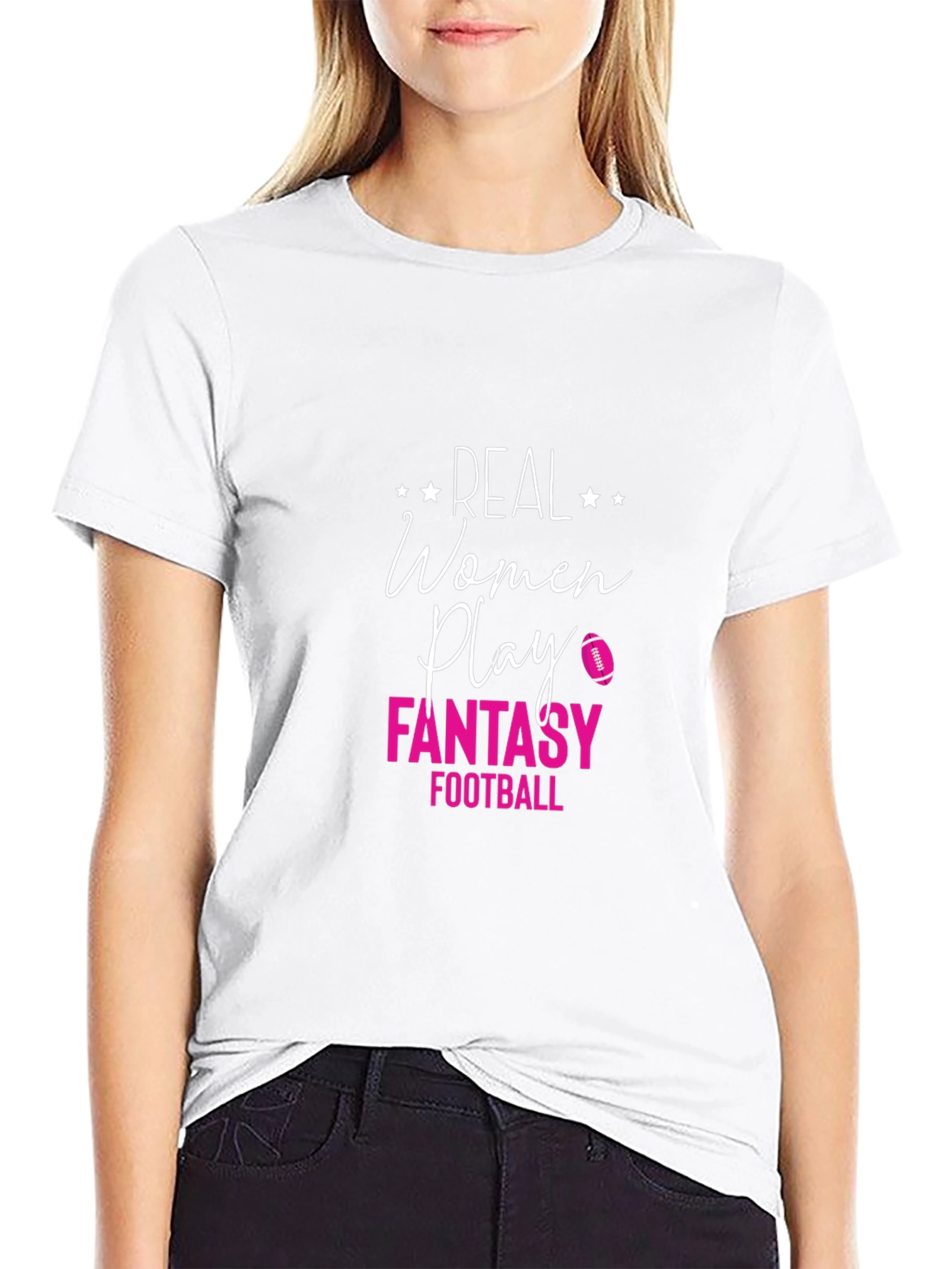 Real Women Play Fantasy Football Graphic Tee