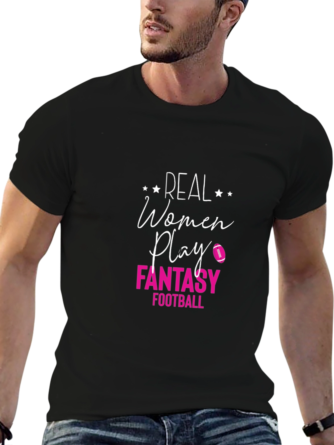 Real Women Play Fantasy Football Graphic Tee