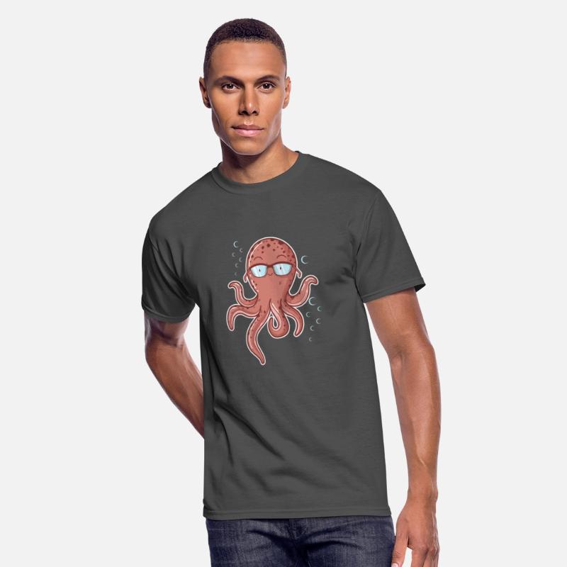 Octopus with Glasses as Nerd in the Water