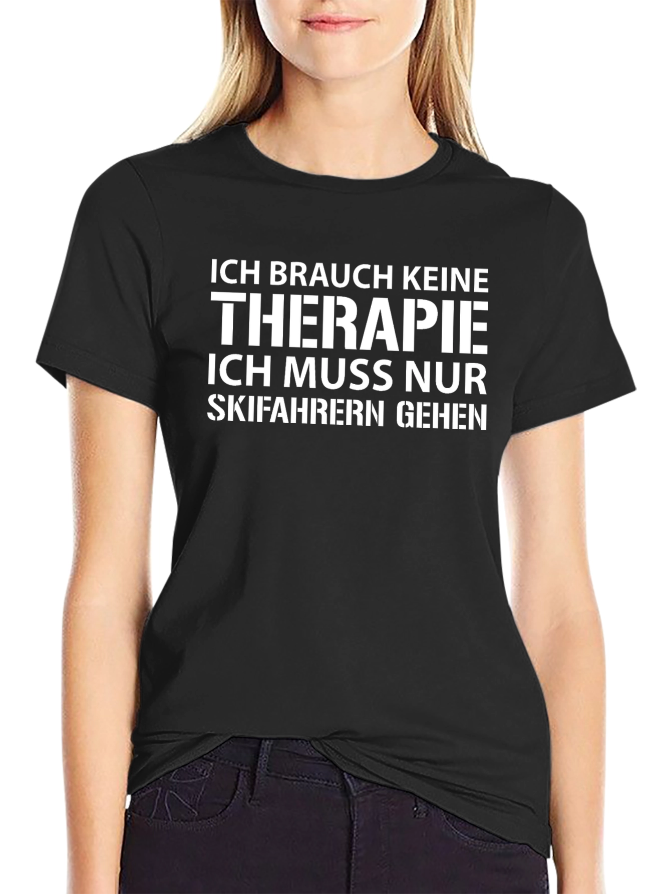 Funny Skiing Therapy T-Shirt for Skiers