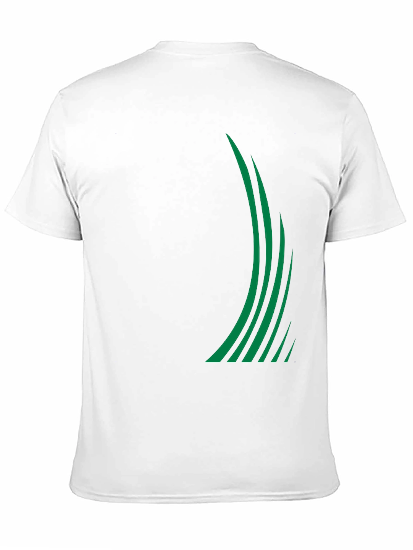 Sleek Black Tee with Green Stripe Design