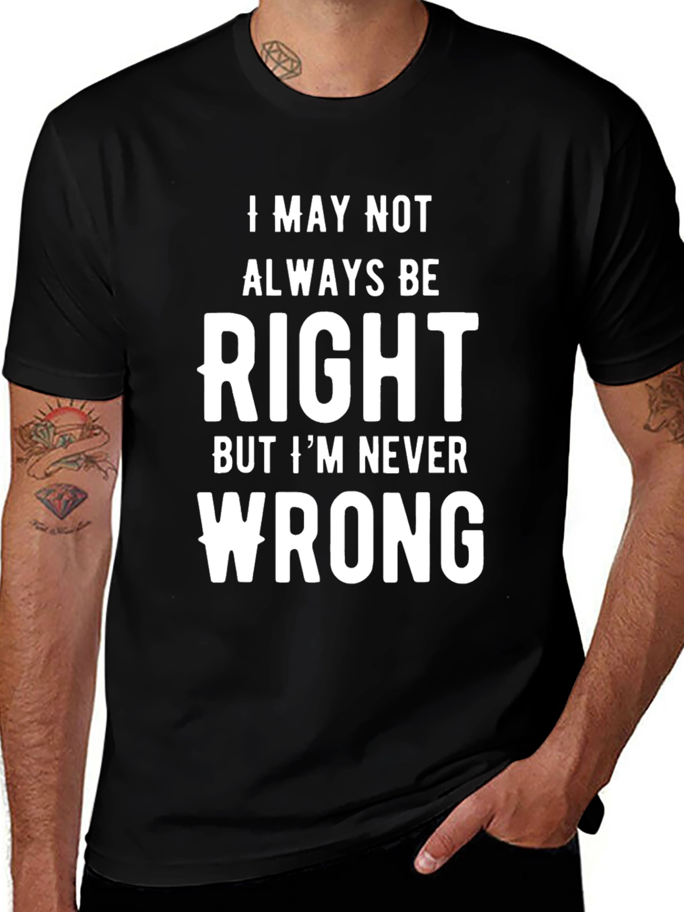 Funny Always Right Graphic Tee - Black