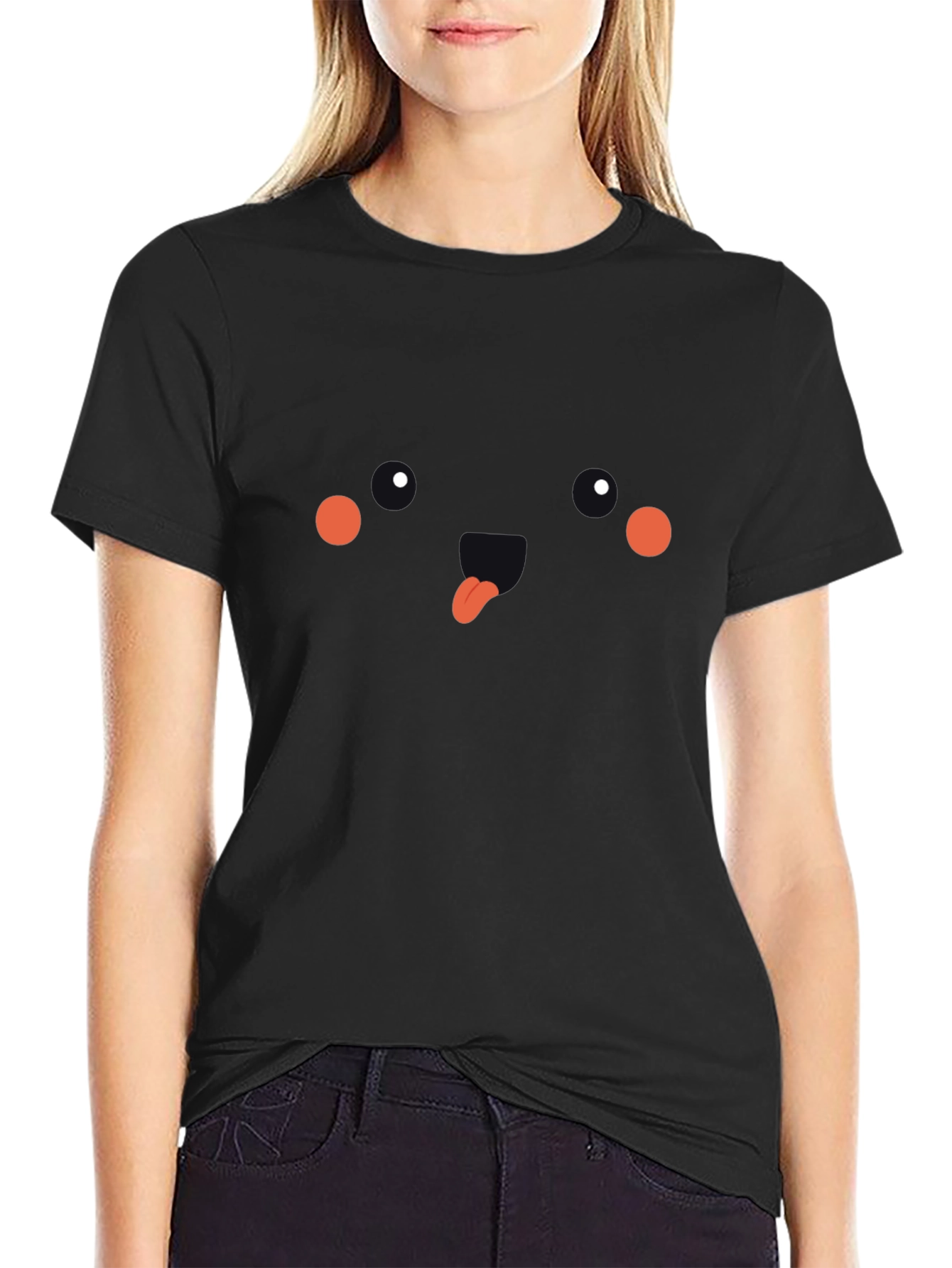 Funny Face Graphic Black T-Shirt