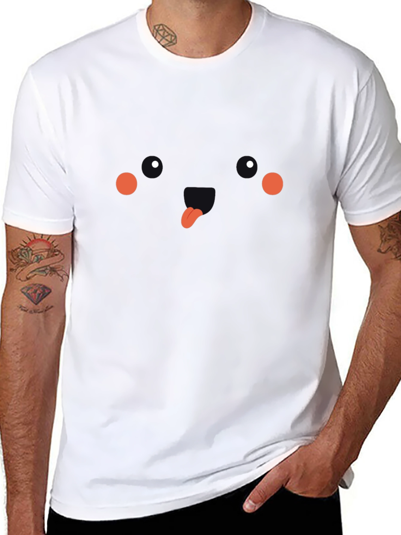 Funny Face Graphic Black T-Shirt