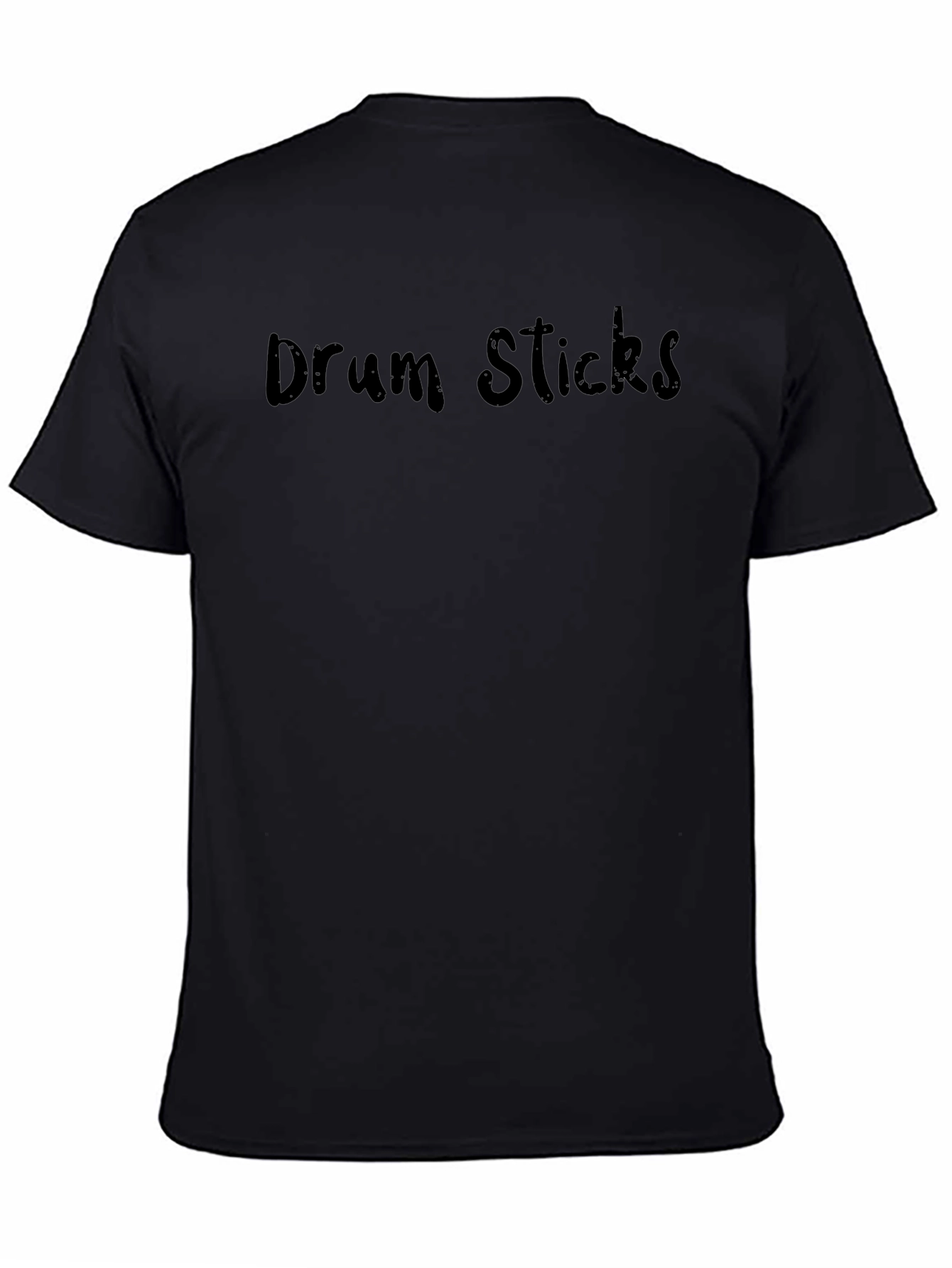 Drum Sticks T-Shirt - Black Crew Neck Tee