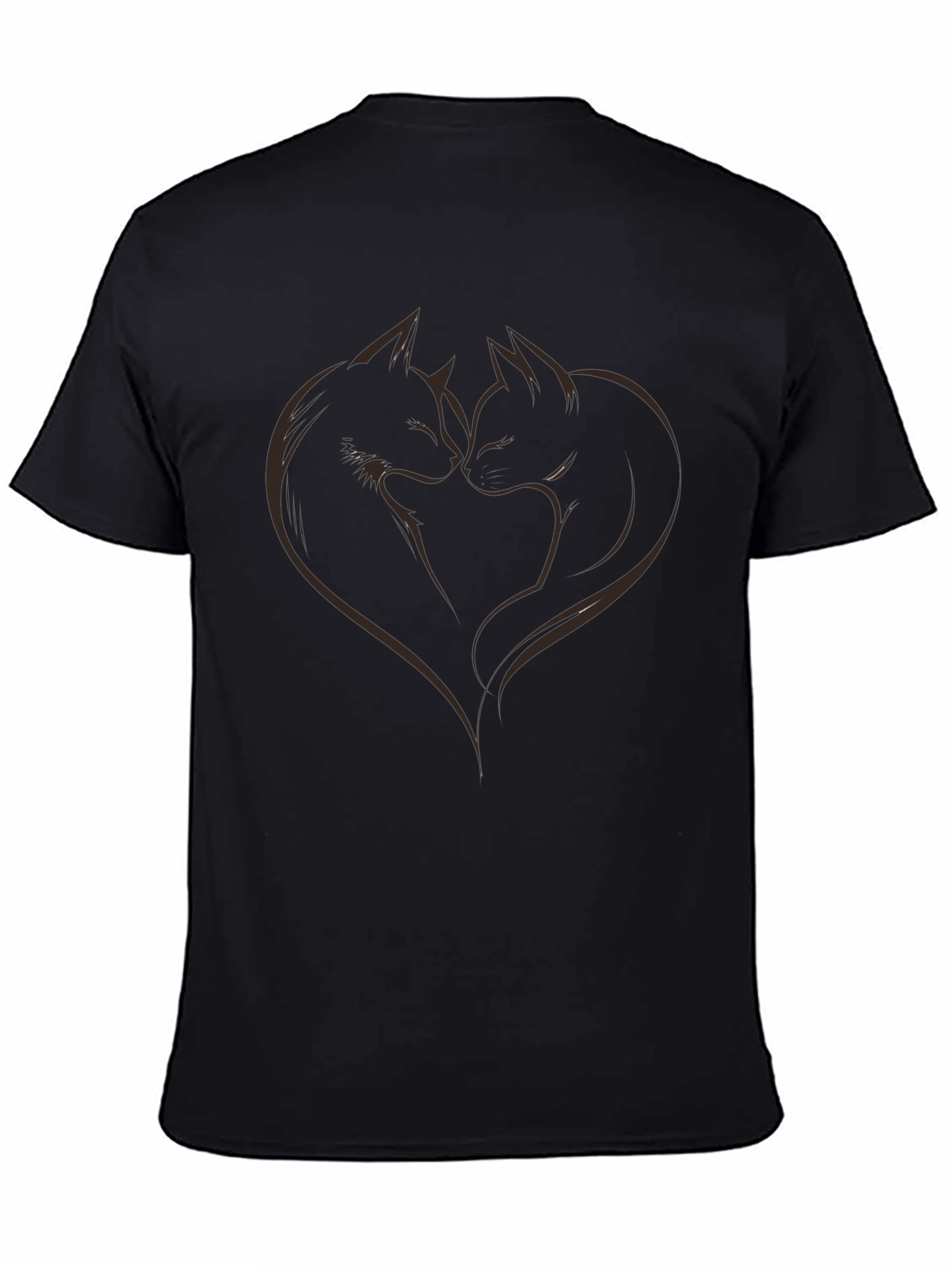 Heart Cats Graphic Tee - Modern Casual T-Shirt