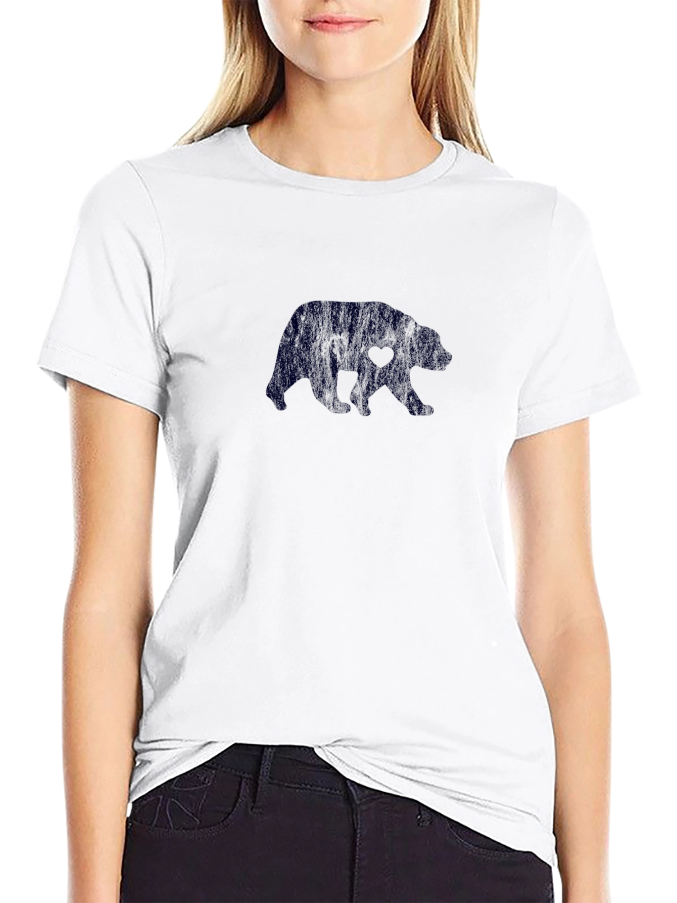 Black Bear Heart Graphic T-Shirt